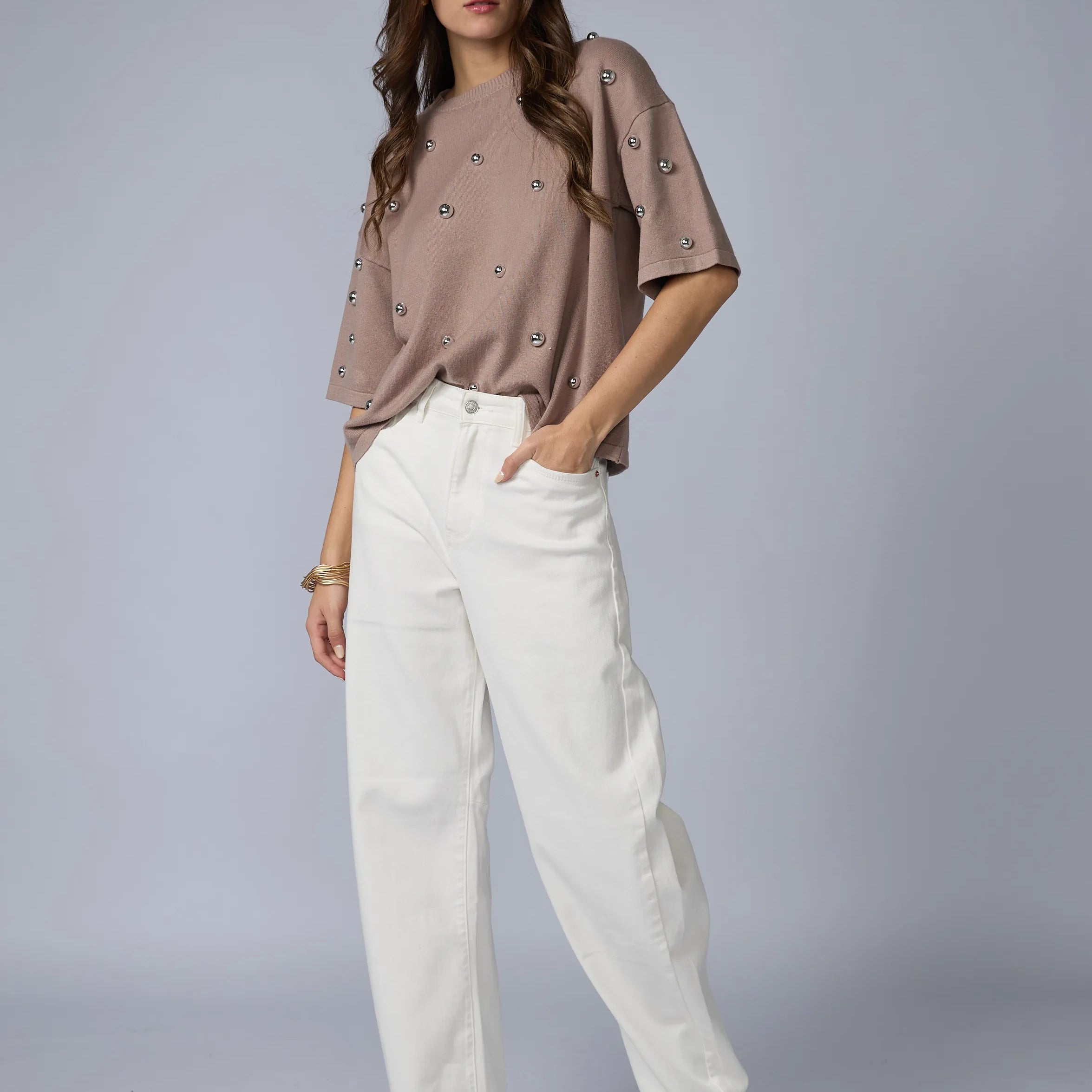Pantalon Barrel Blanco