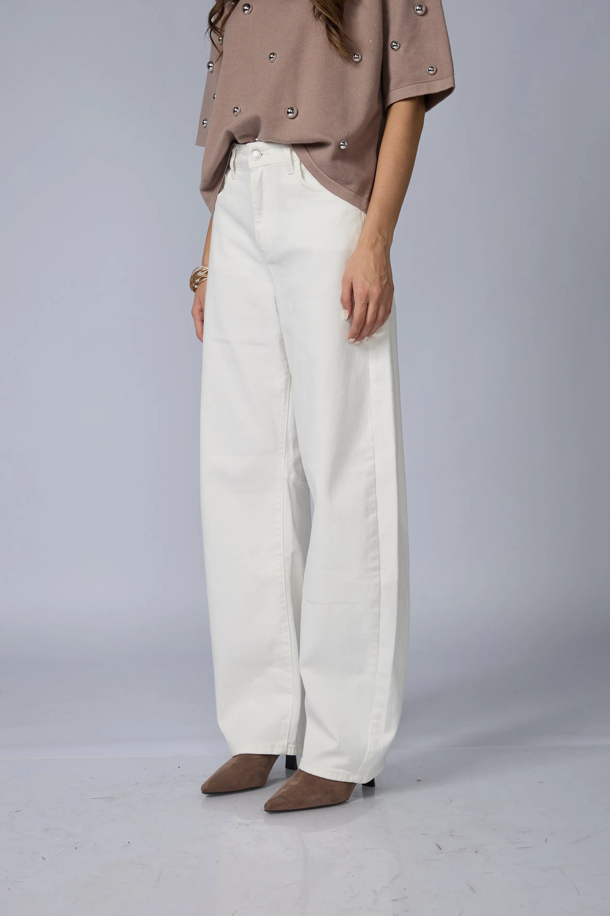 Pantalon Barrel Blanco