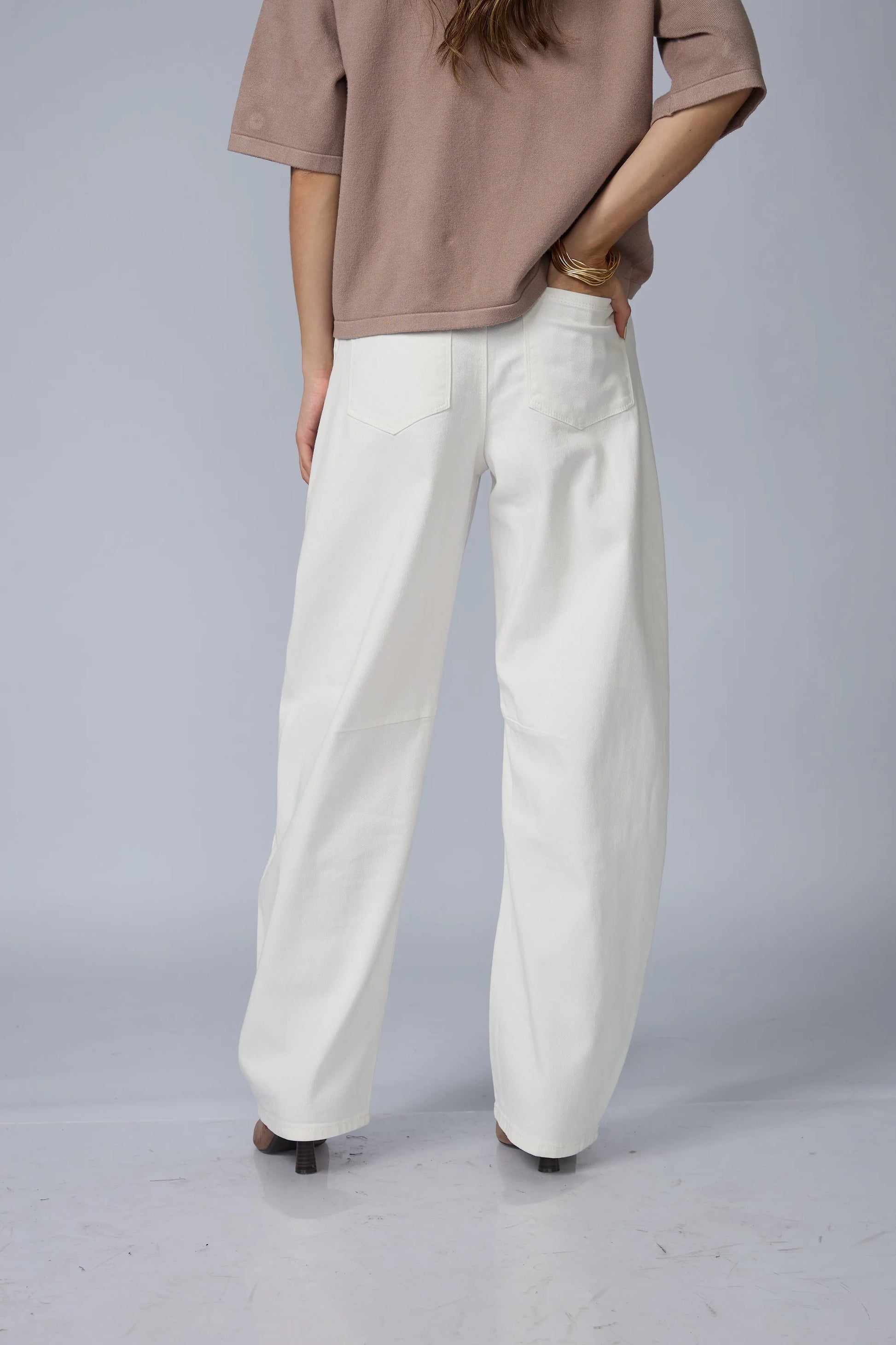 Pantalon Barrel Blanco