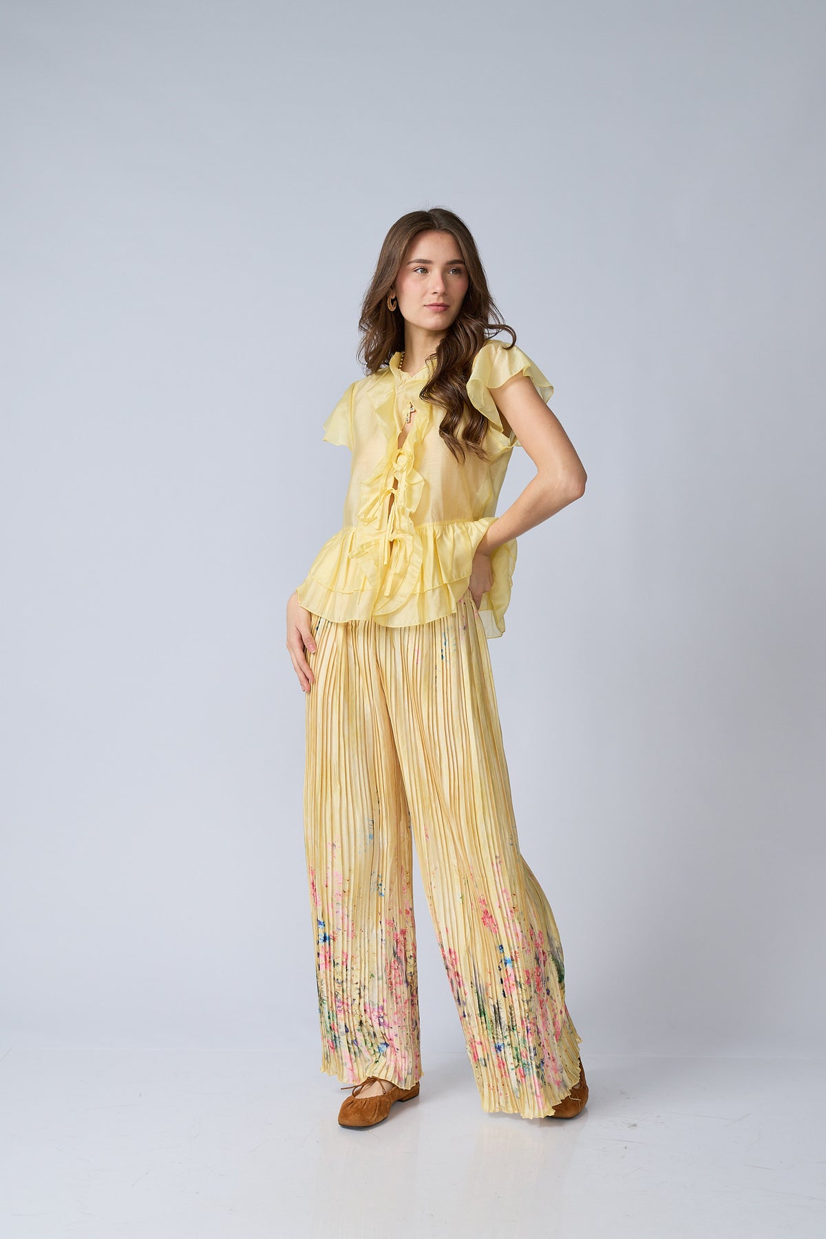 Pantalon Plizado Estampado