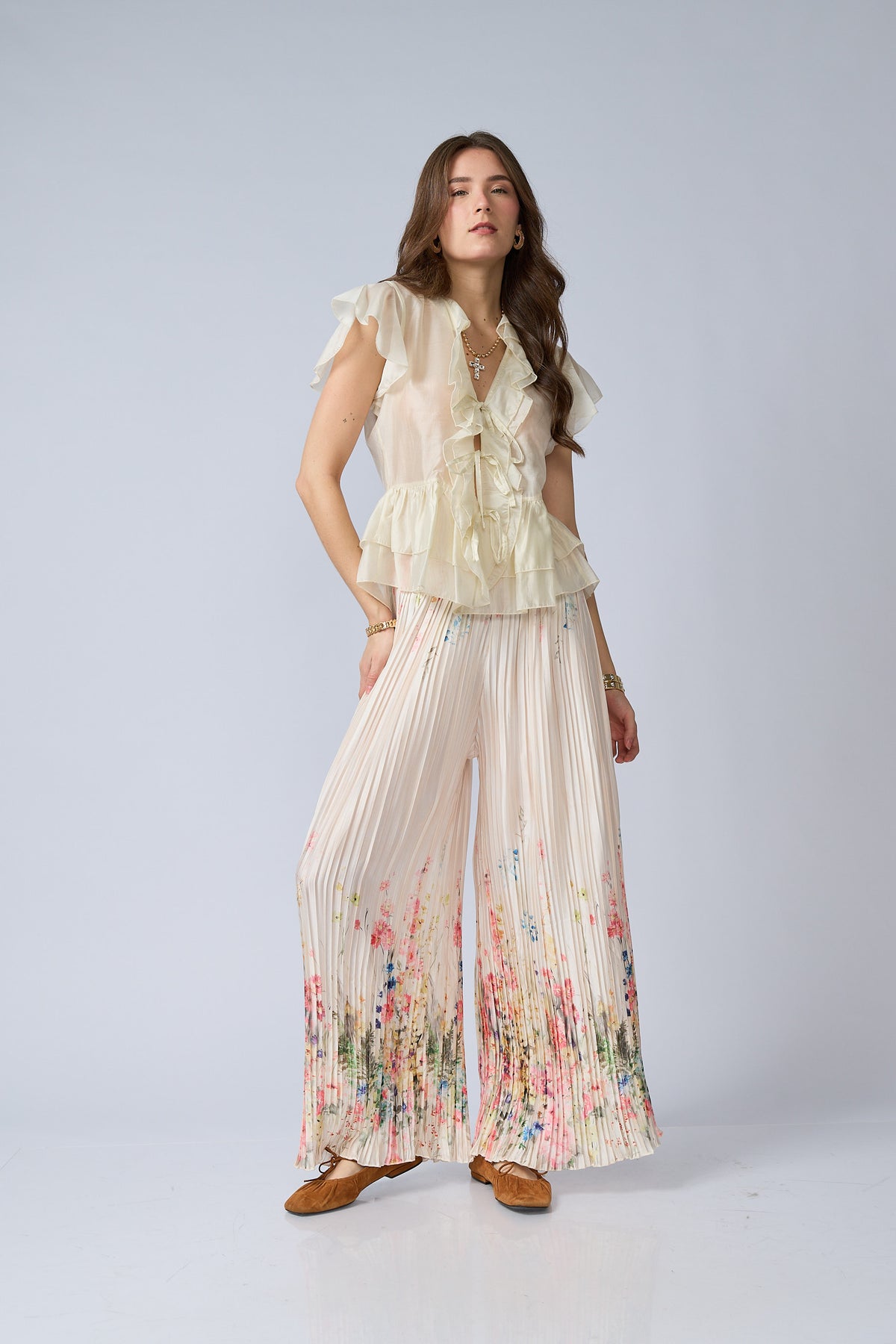 Pantalon Plizado Estampado