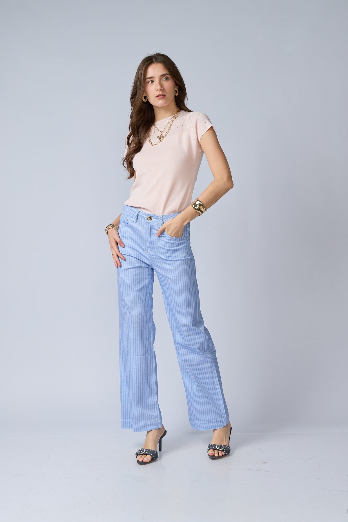 Pantalon Rayas Brillos