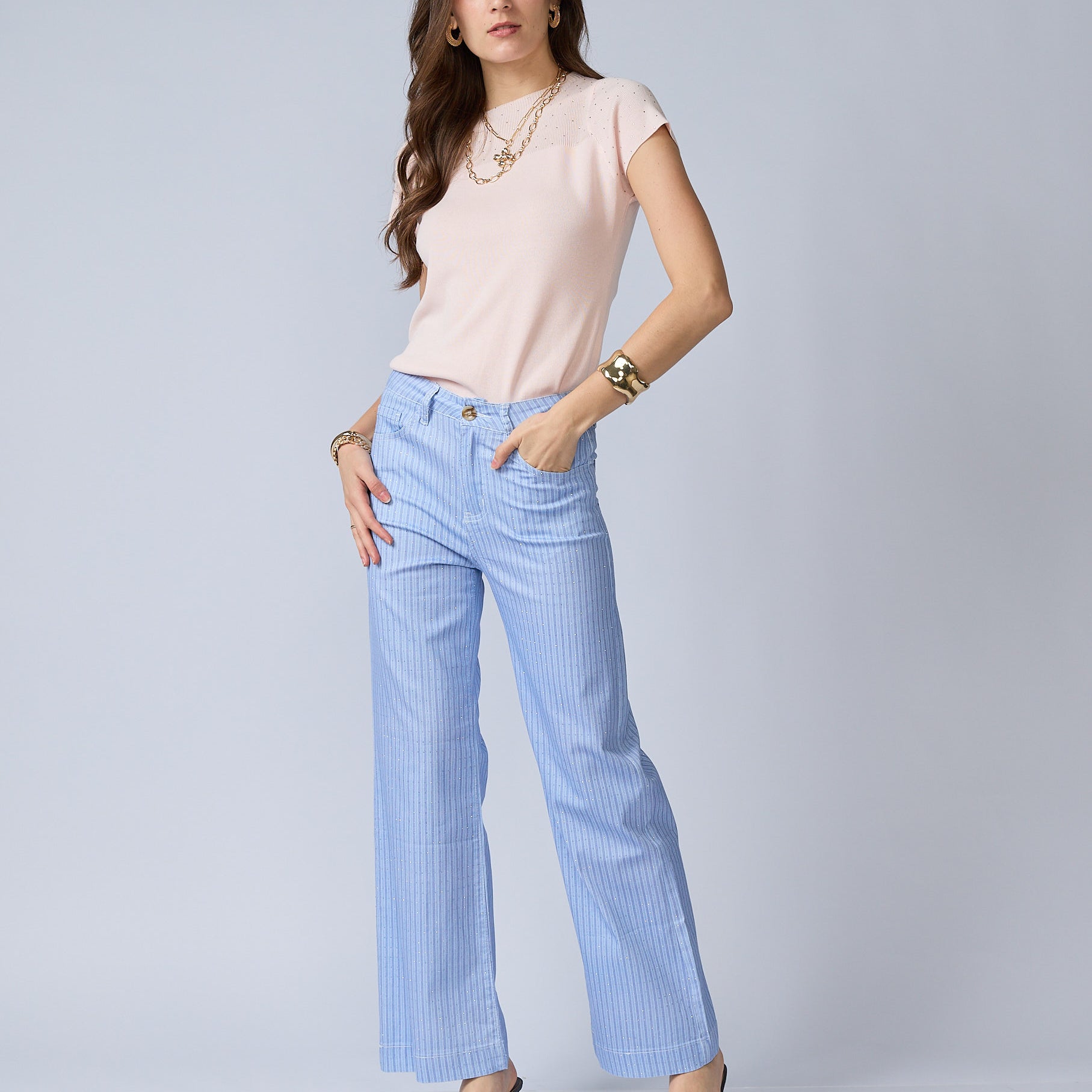 Pantalon Rayas Brillos