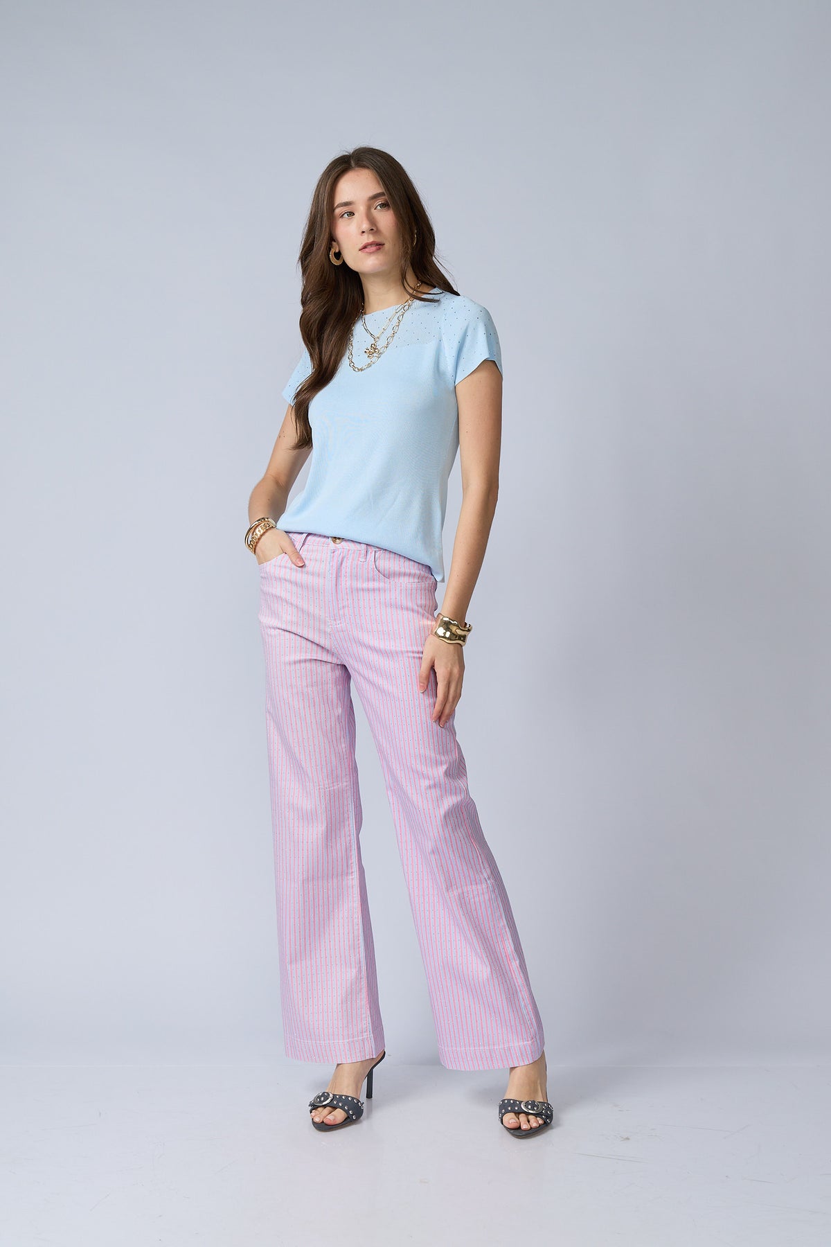 Pantalon Rayas Brillos