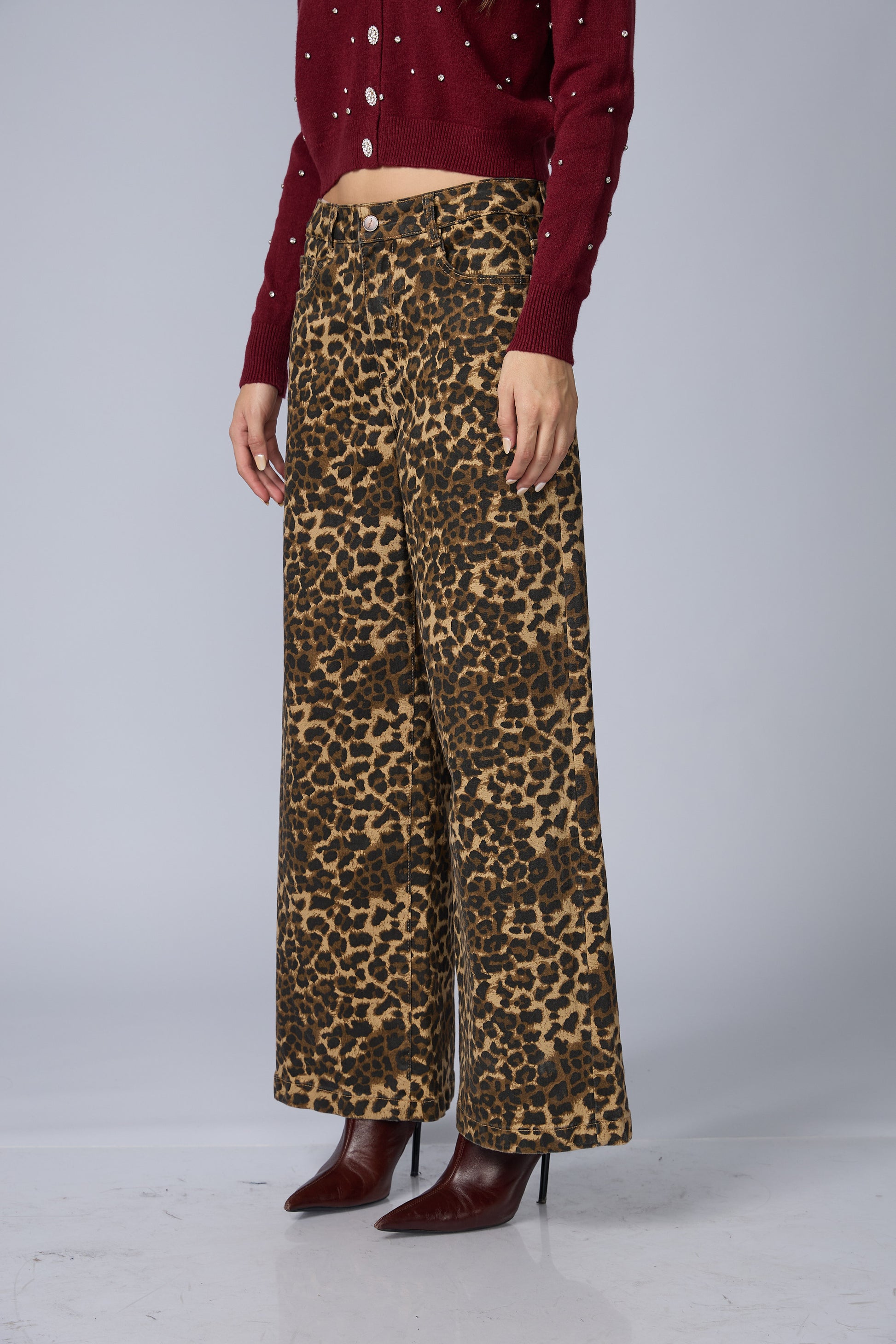Pantalon Wide Animal Print