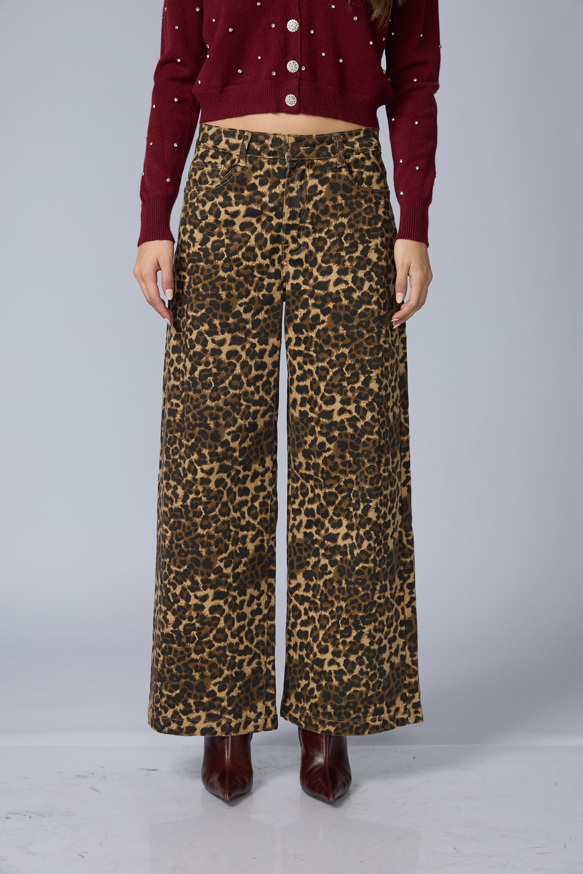Pantalon Wide Animal Print