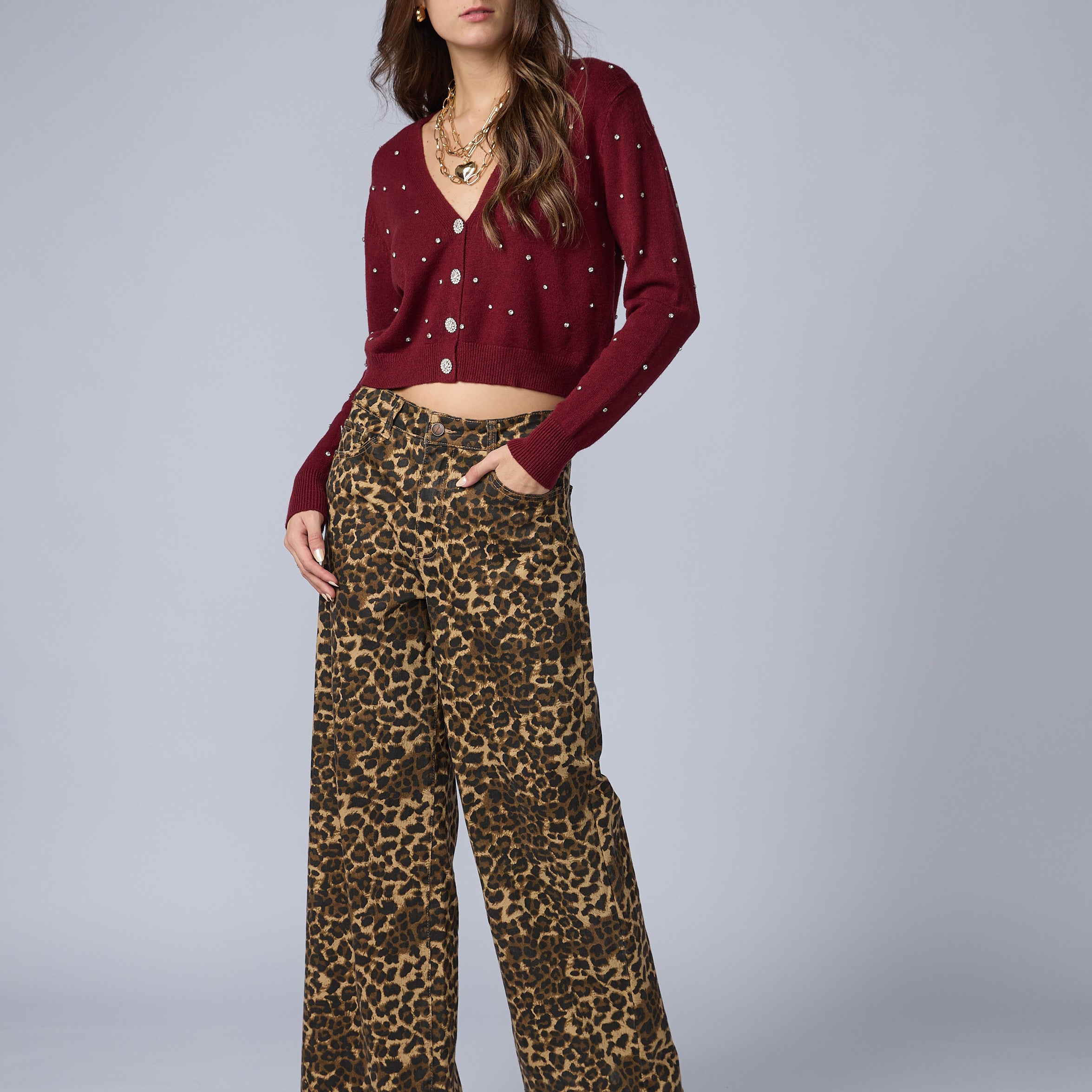 Pantalon Wide Animal Print