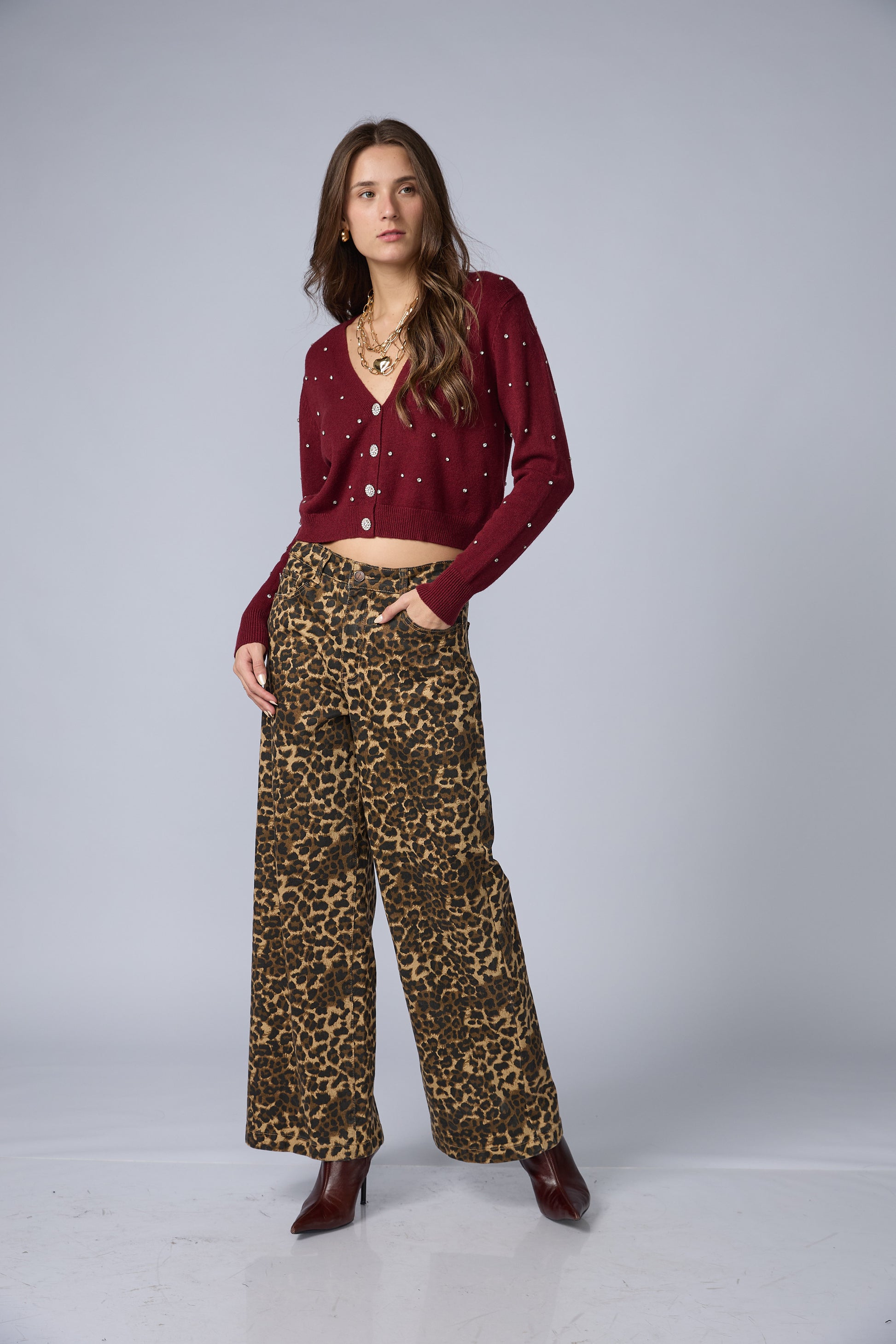 Pantalon Wide Animal Print
