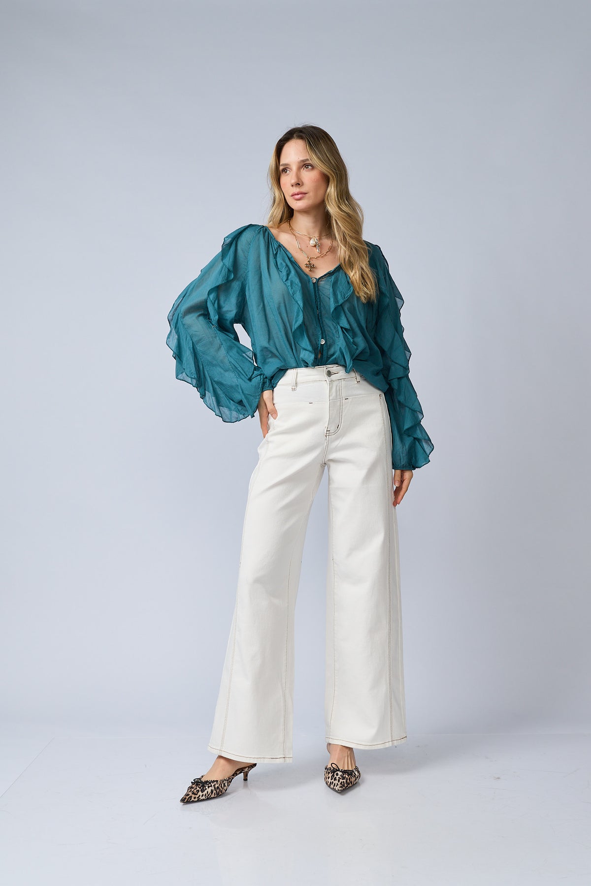 Pantalon Wide Bolsillos Delanteros