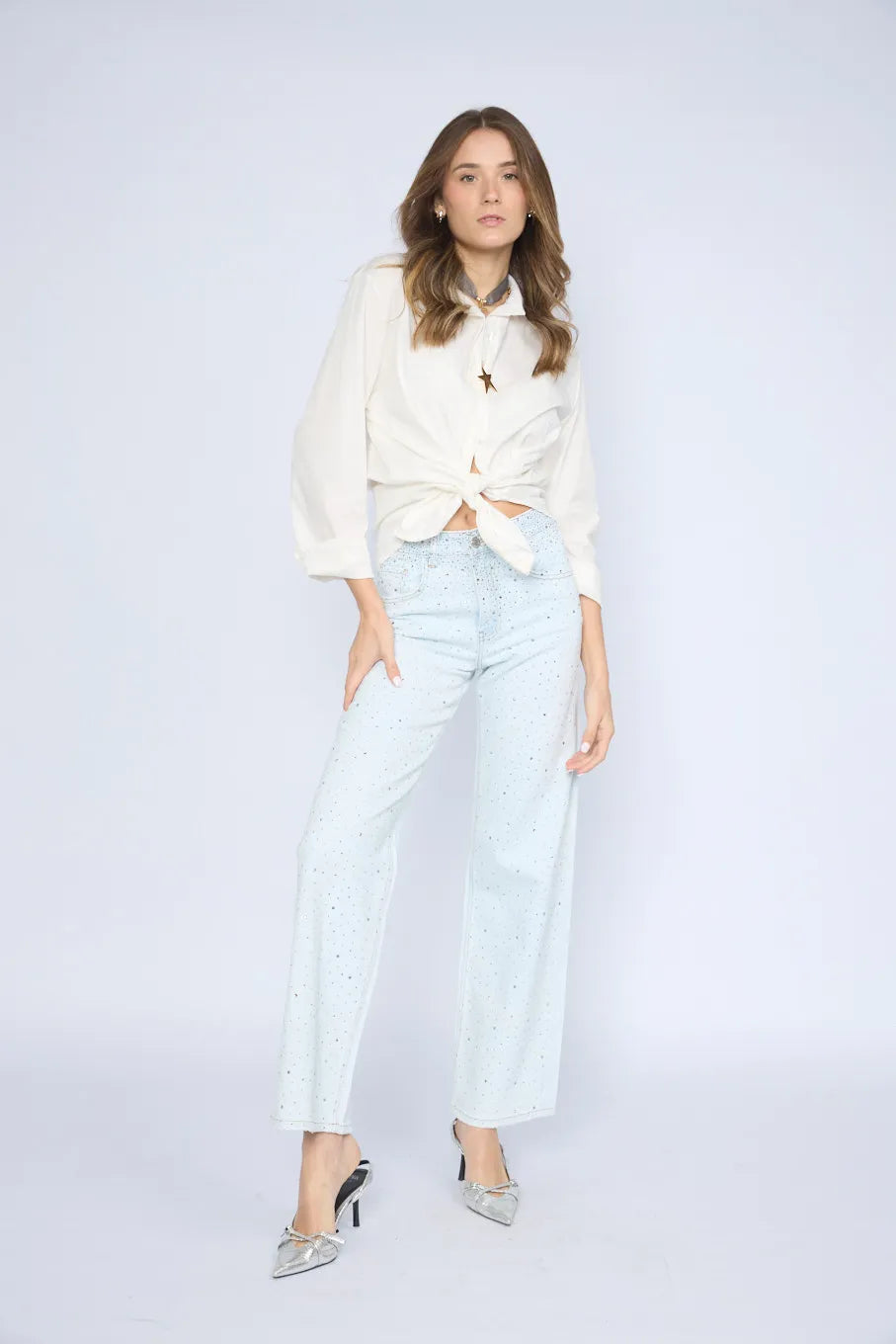 Pantalon Recto Brillos