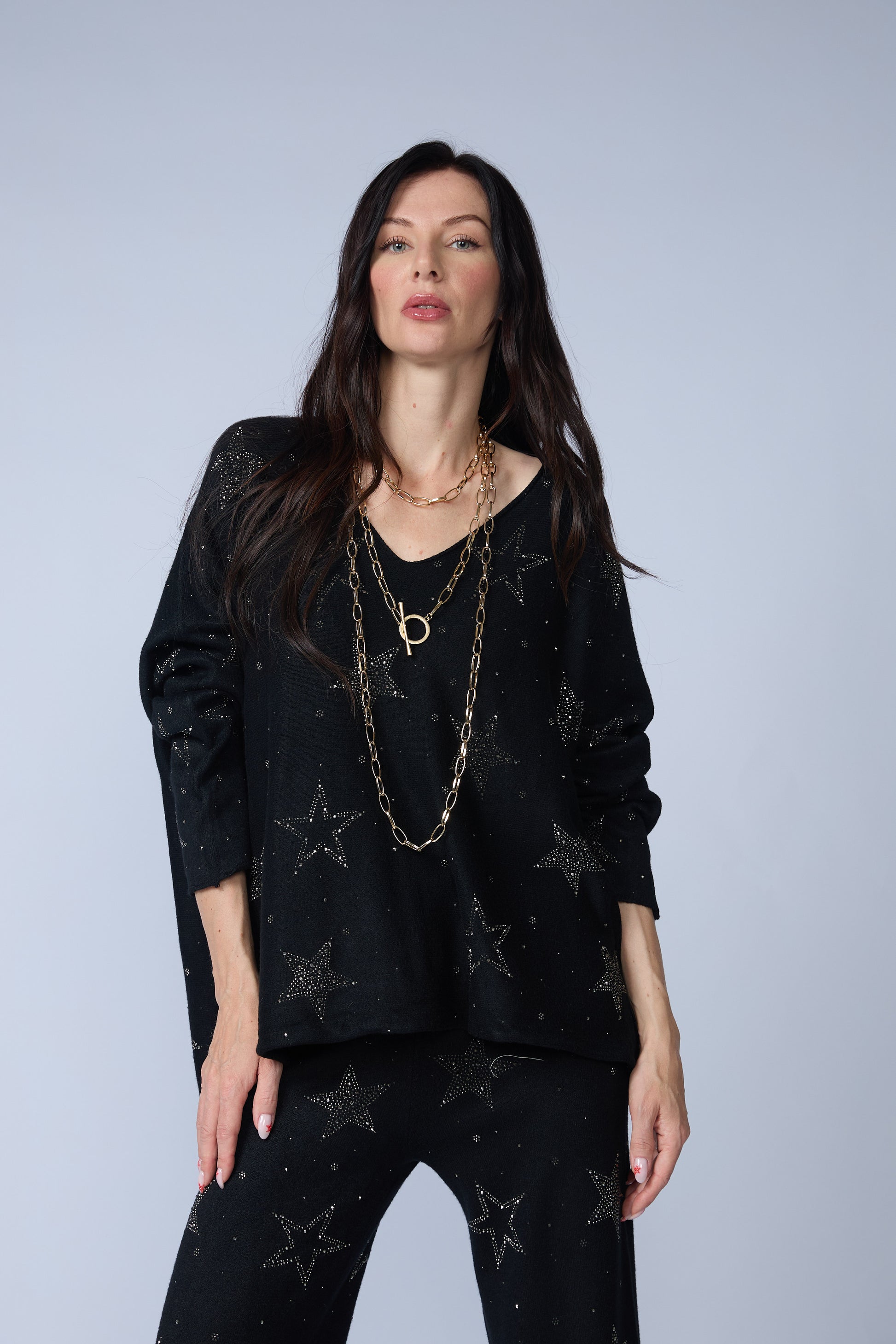 Set Chompa y Pantalon Estrellas Brillos