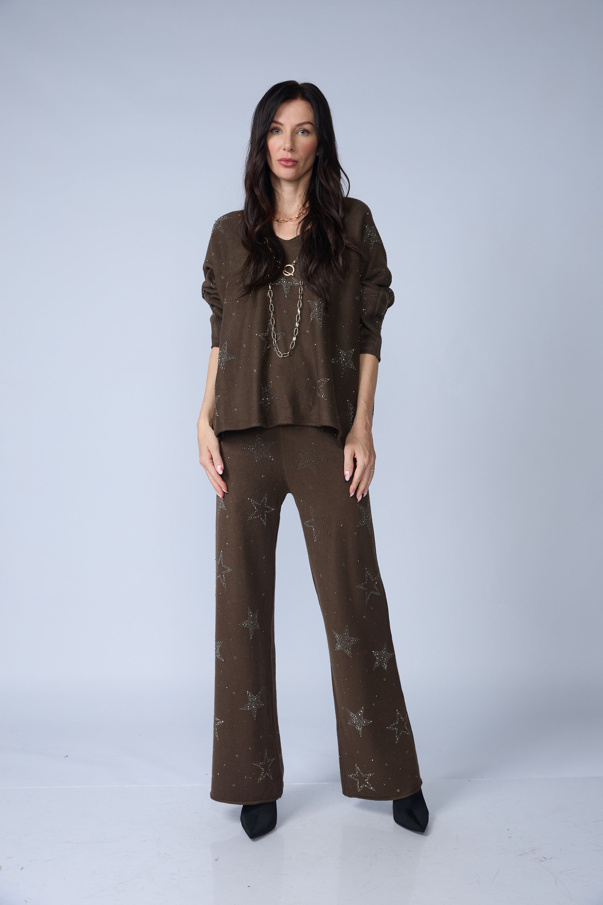 Set Chompa y Pantalon Estrellas Brillos