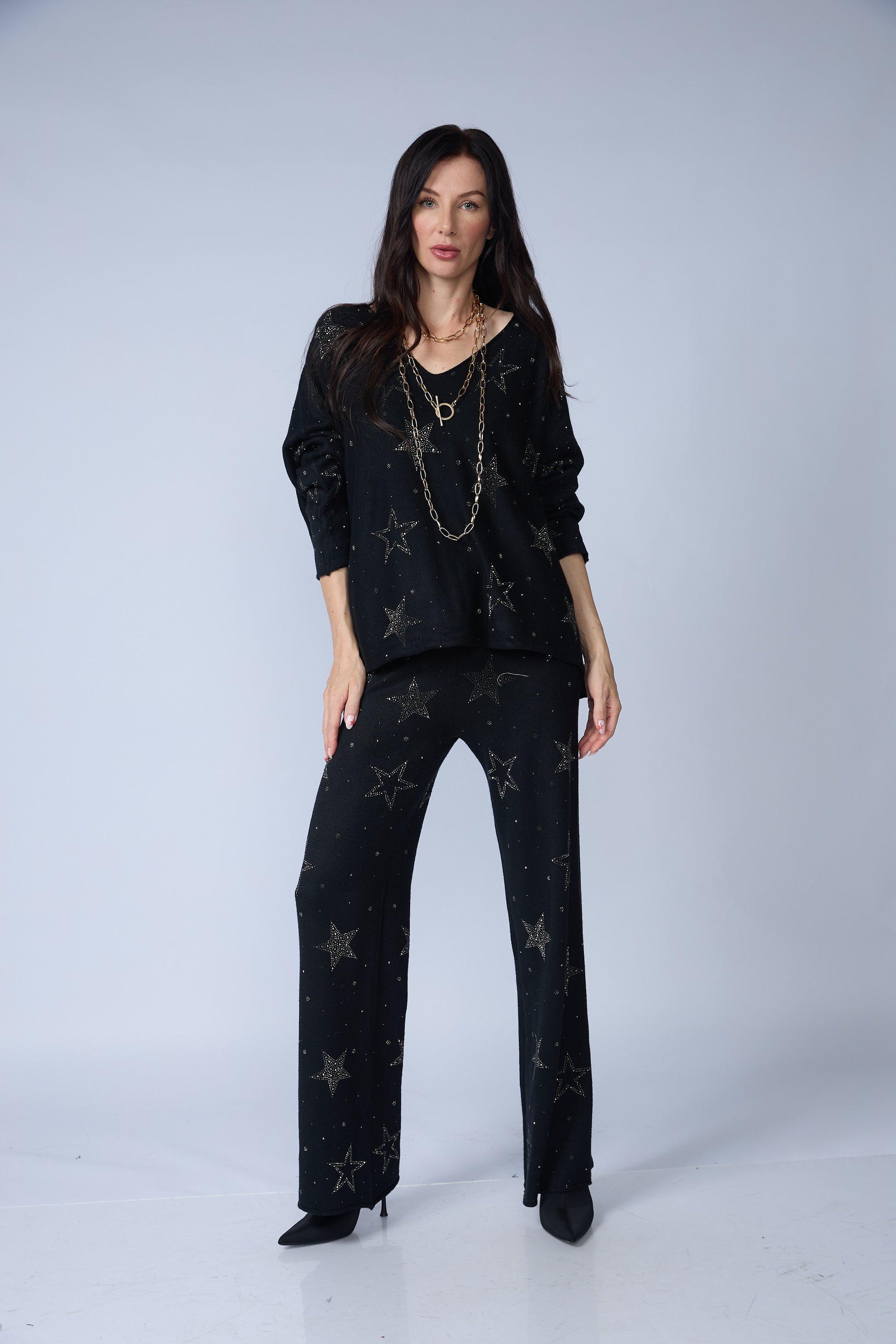 Set Chompa y Pantalon Estrellas Brillos