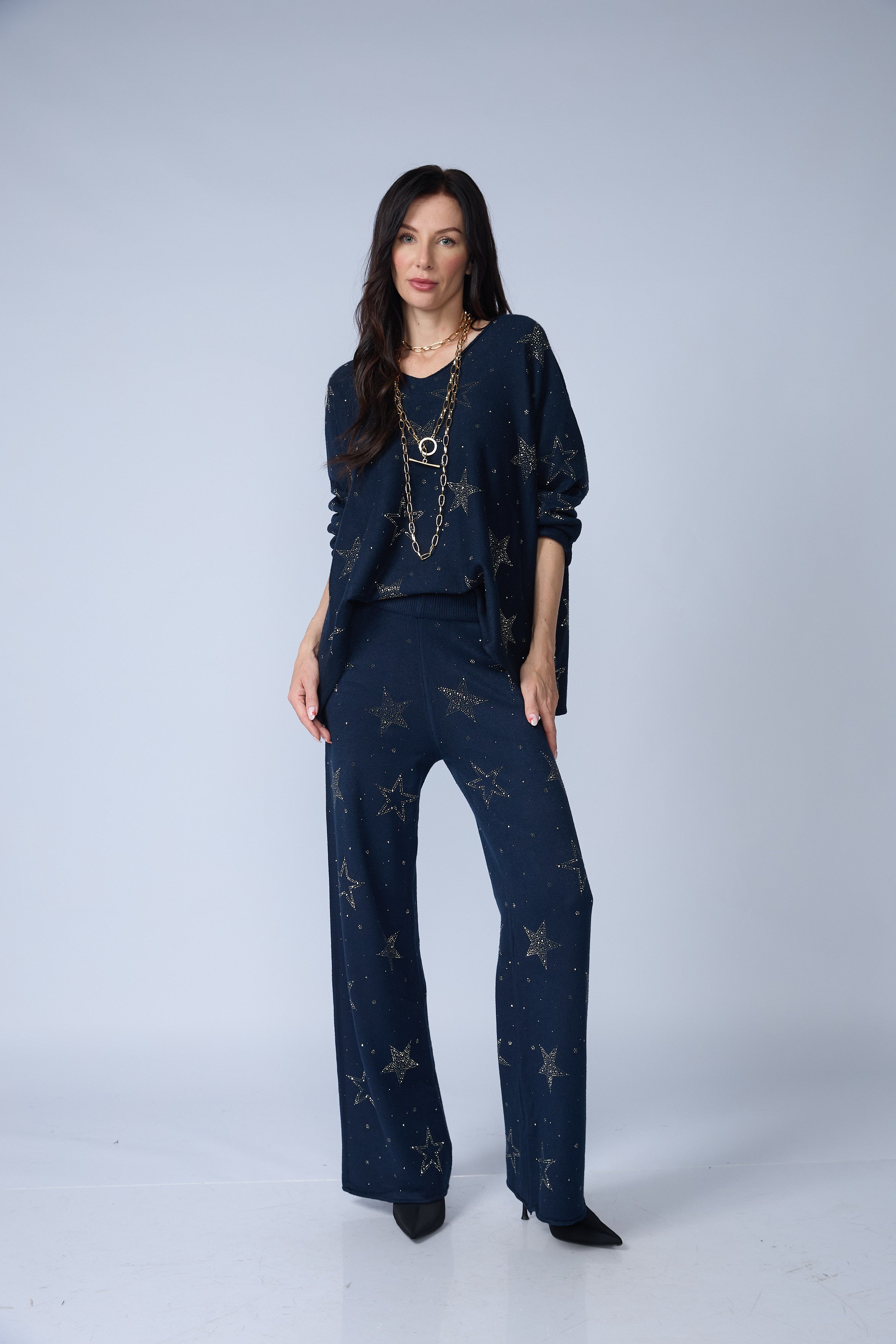Set Chompa y Pantalon Estrellas Brillos