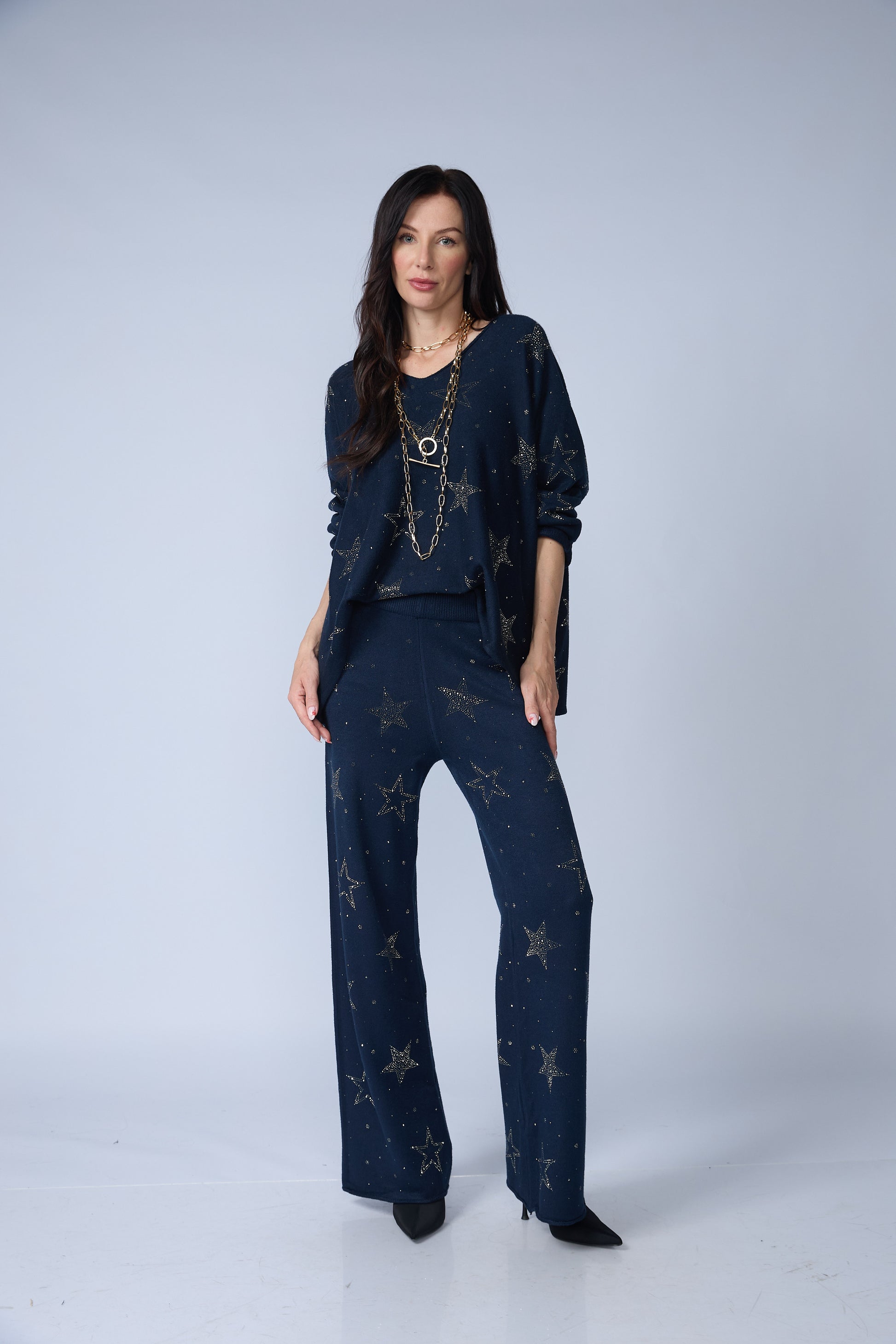 Set Chompa y Pantalon Estrellas Brillos