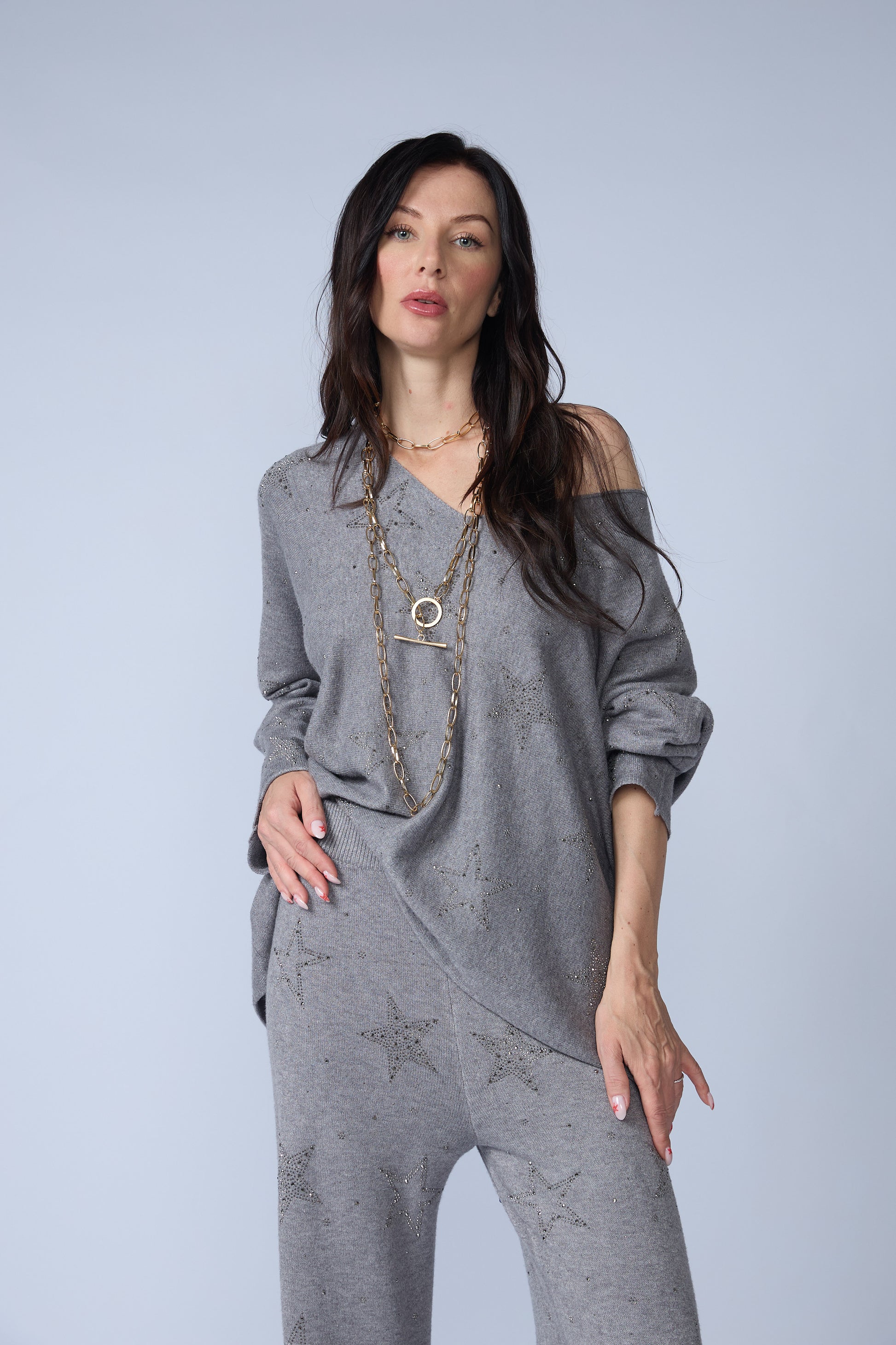 Set Chompa y Pantalon Estrellas Brillos