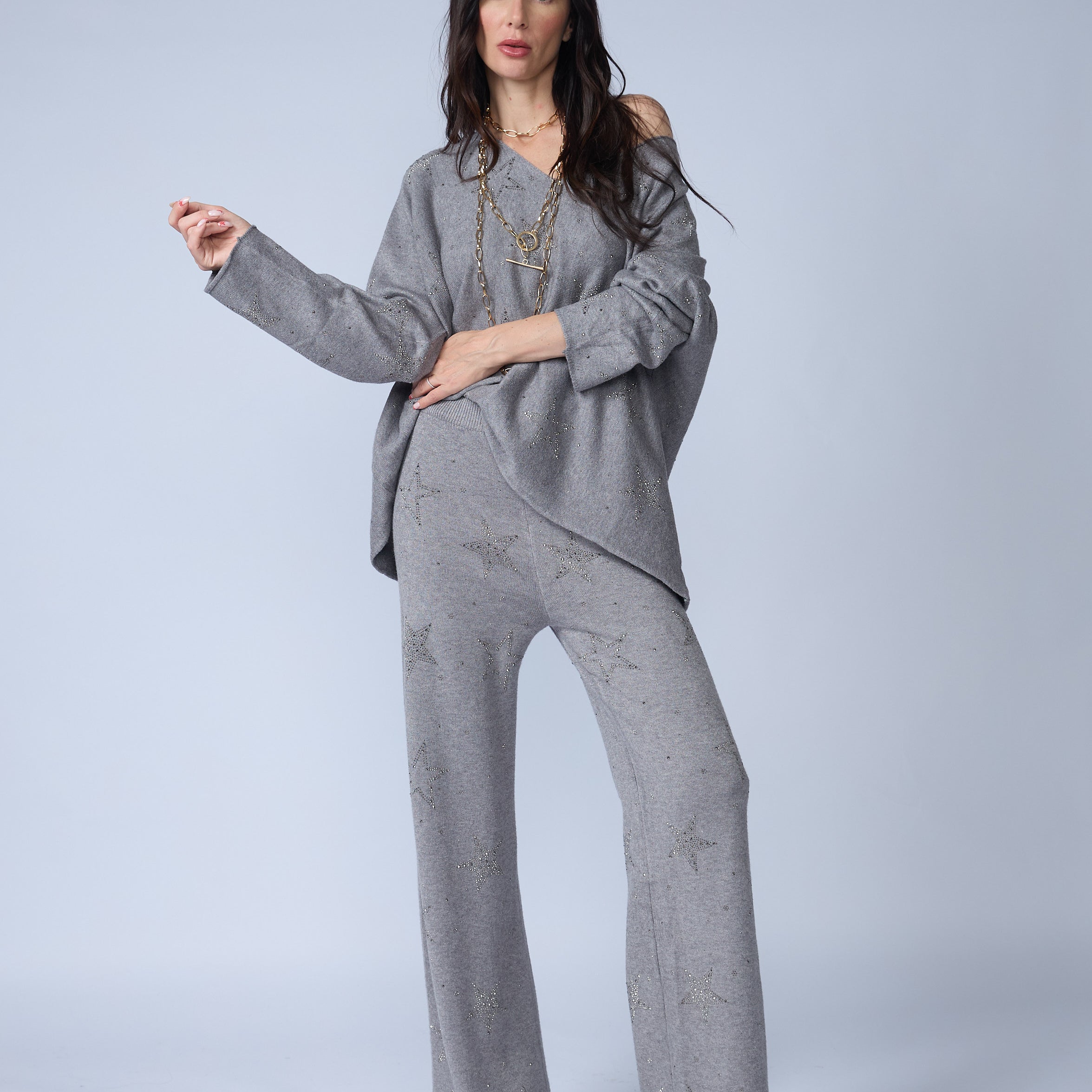 Set Chompa y Pantalon Estrellas Brillos