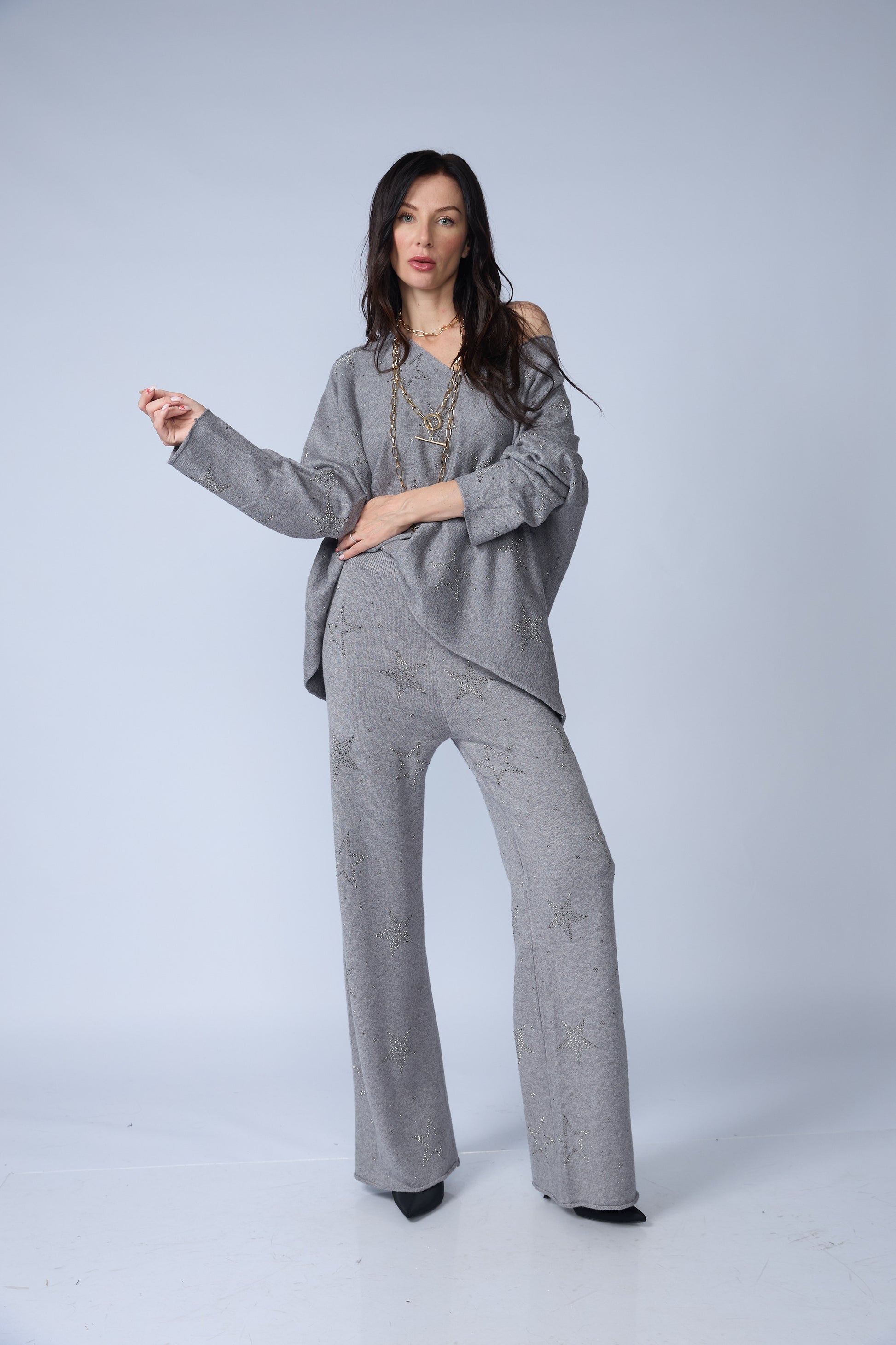 Set Chompa y Pantalon Estrellas Brillos