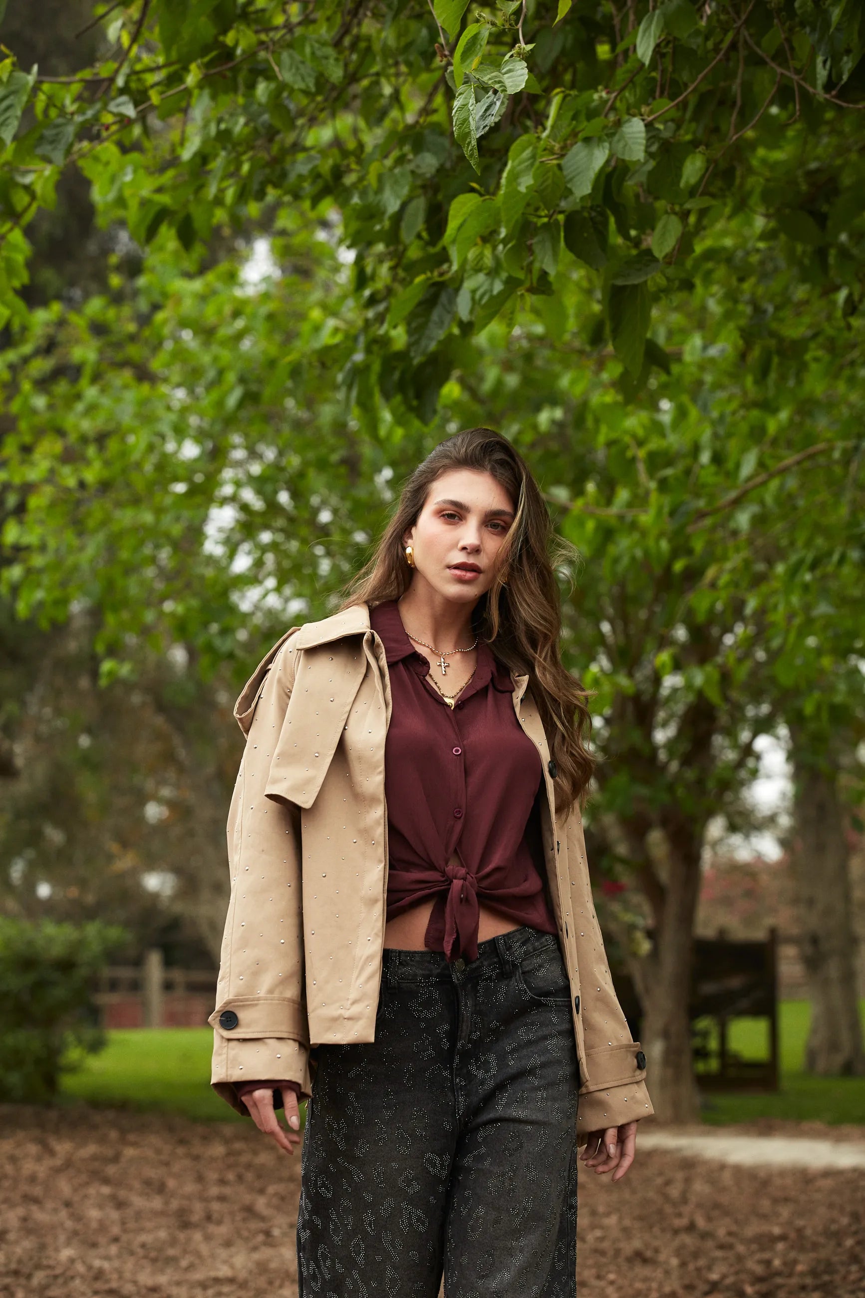 Trench Corto Brillos