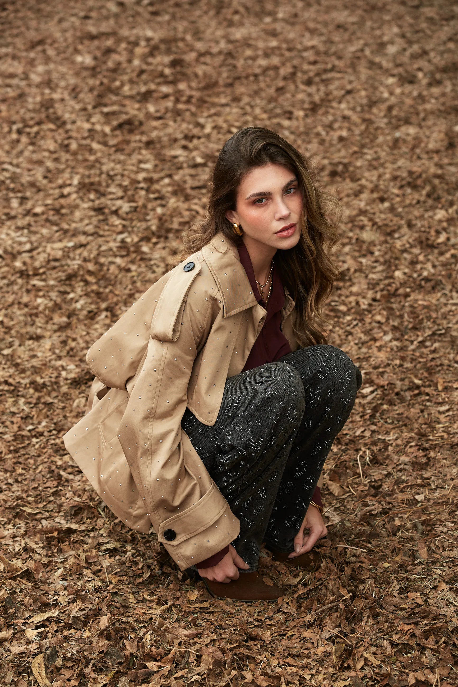 Trench Corto Brillos