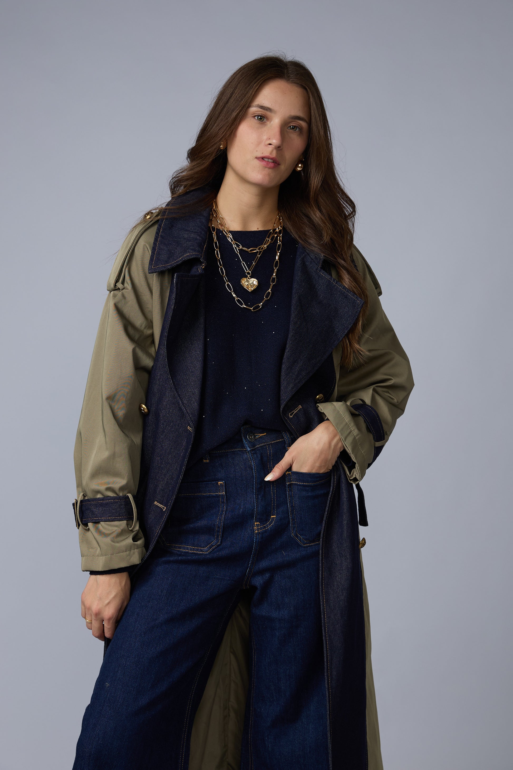Trench Largo Denim