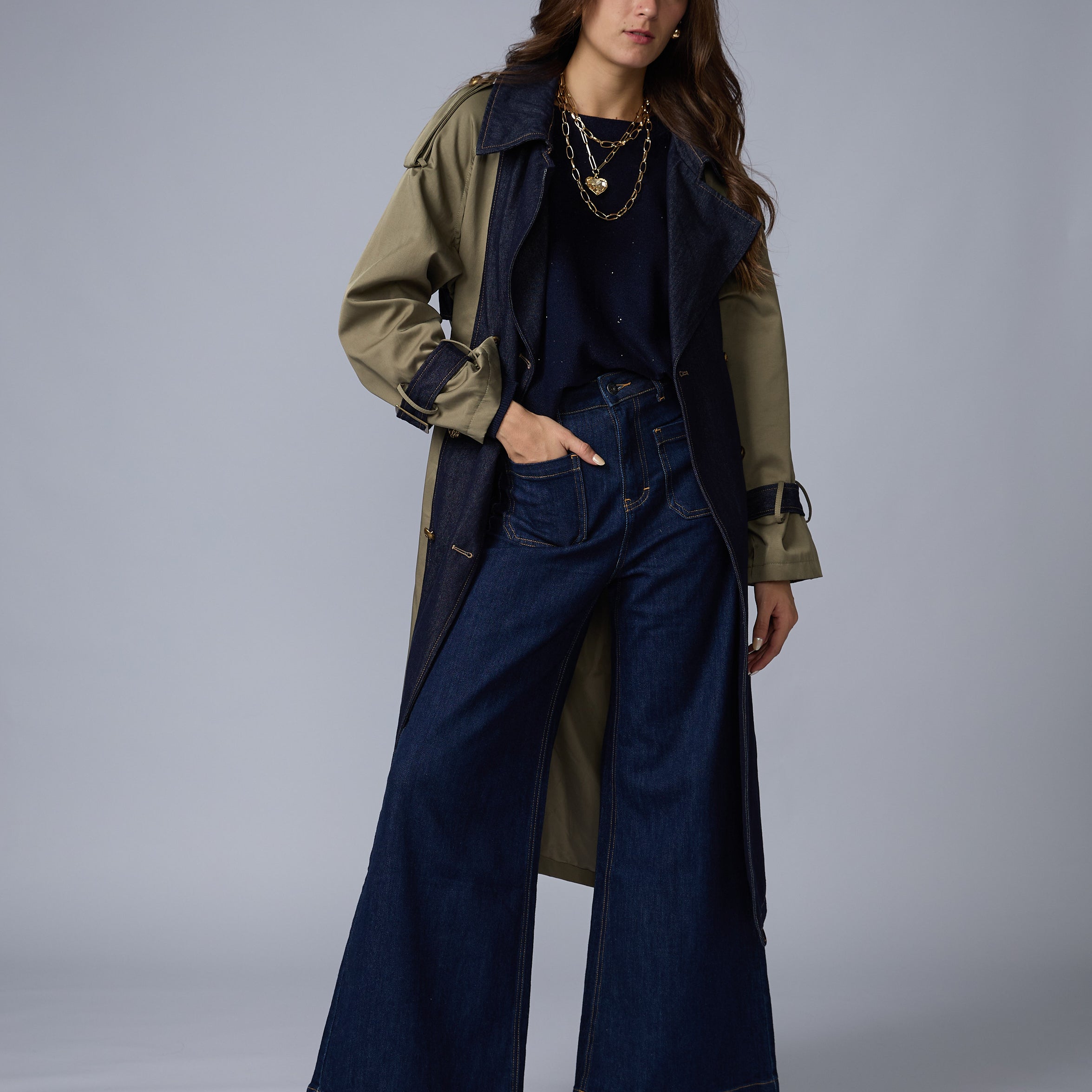 Trench Largo Denim
