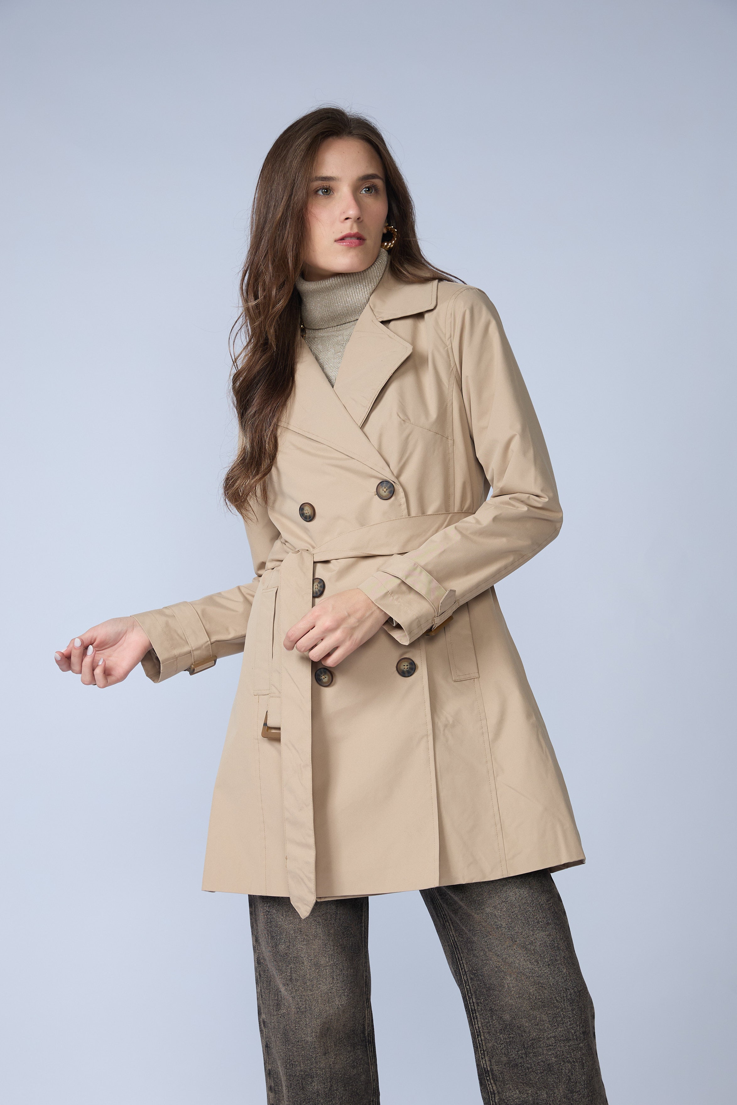 Trench Midi Cruzado Cinturon