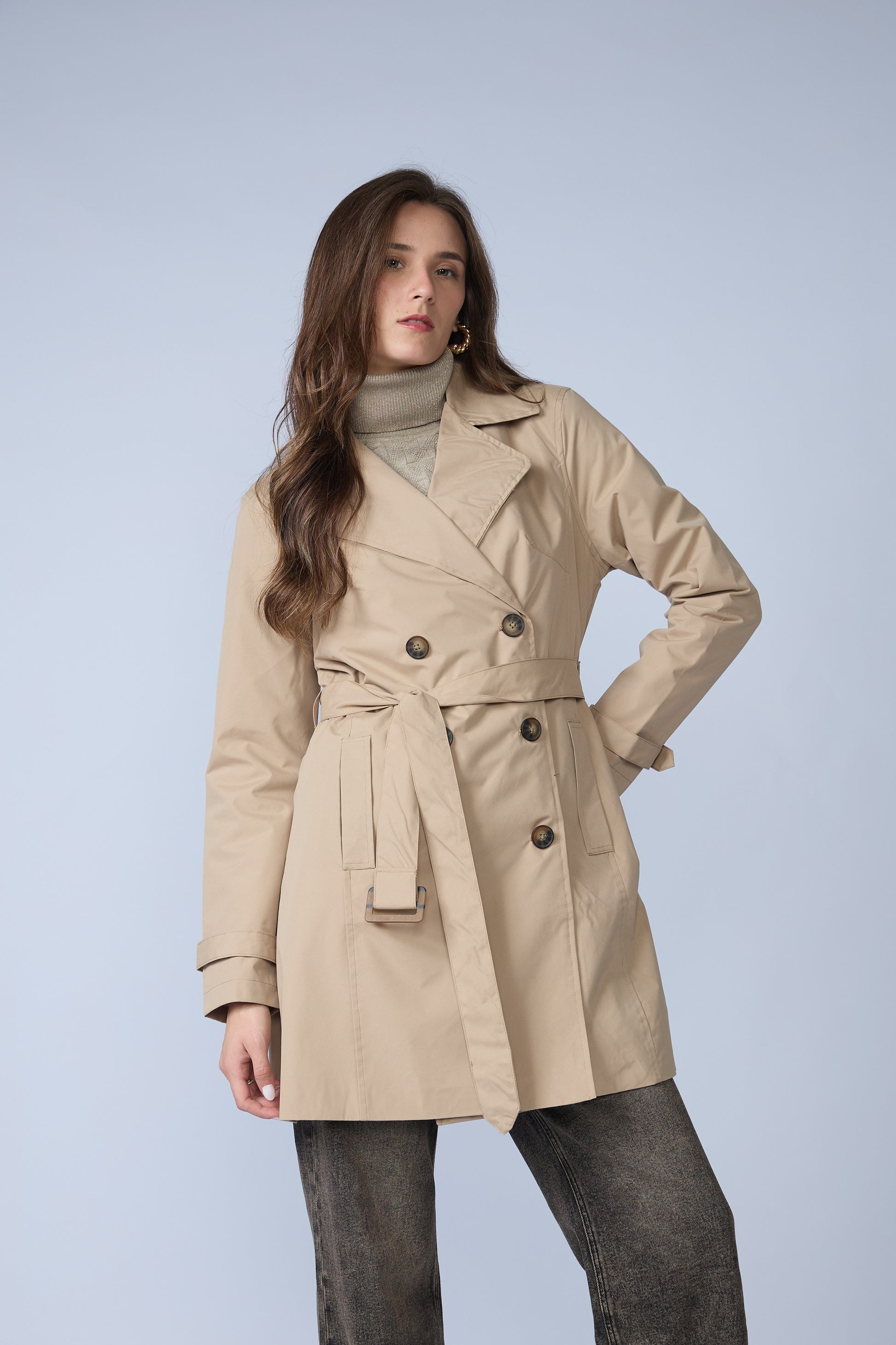 Trench Midi Cruzado Cinturon