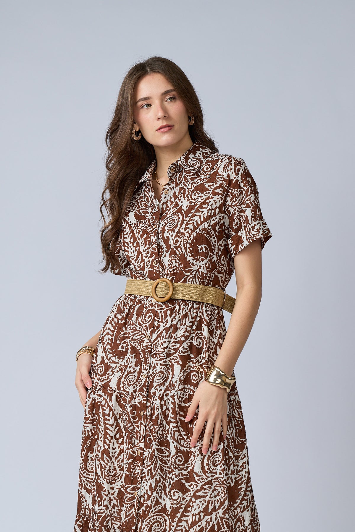 Vestido Broderie Estampado