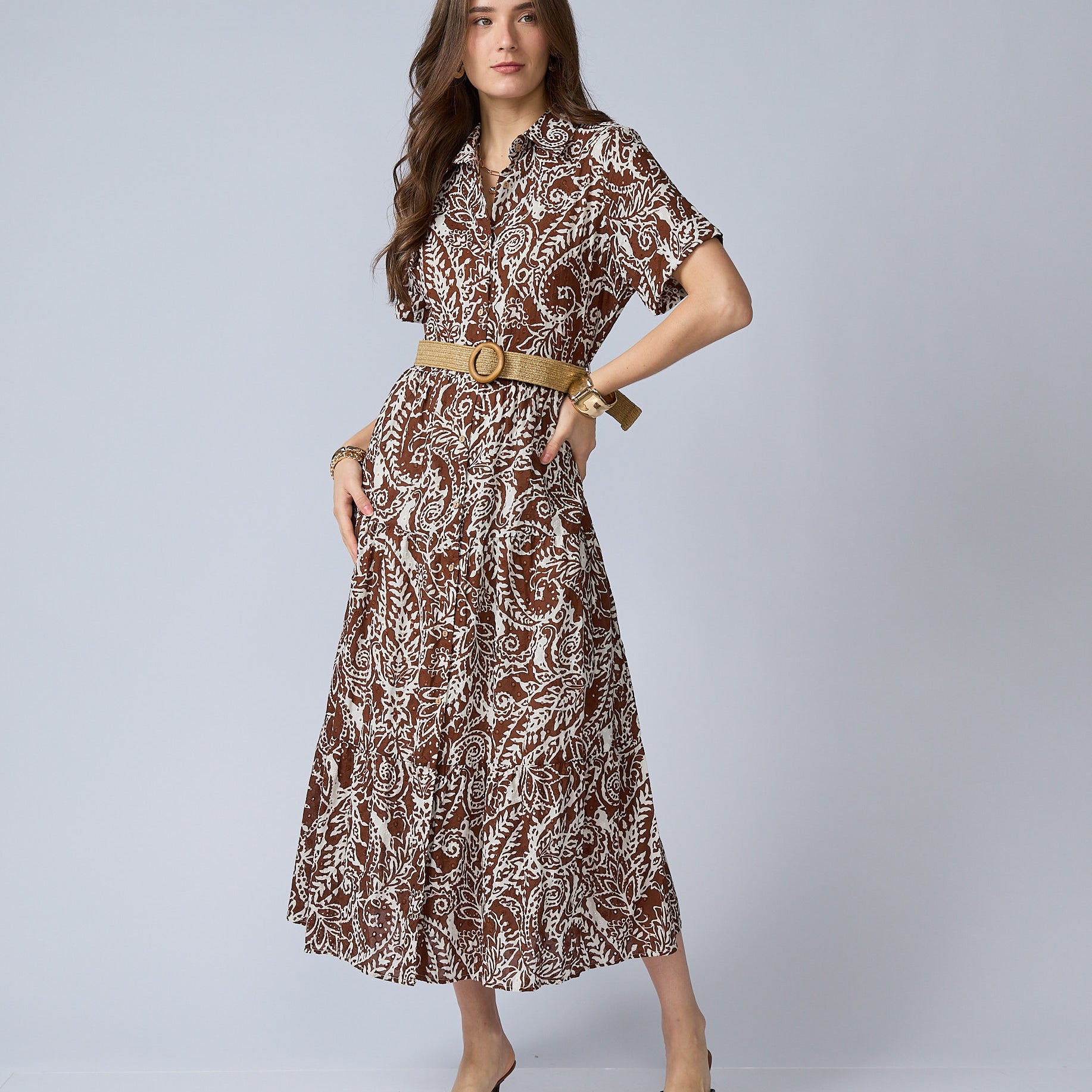 Vestido Broderie Estampado