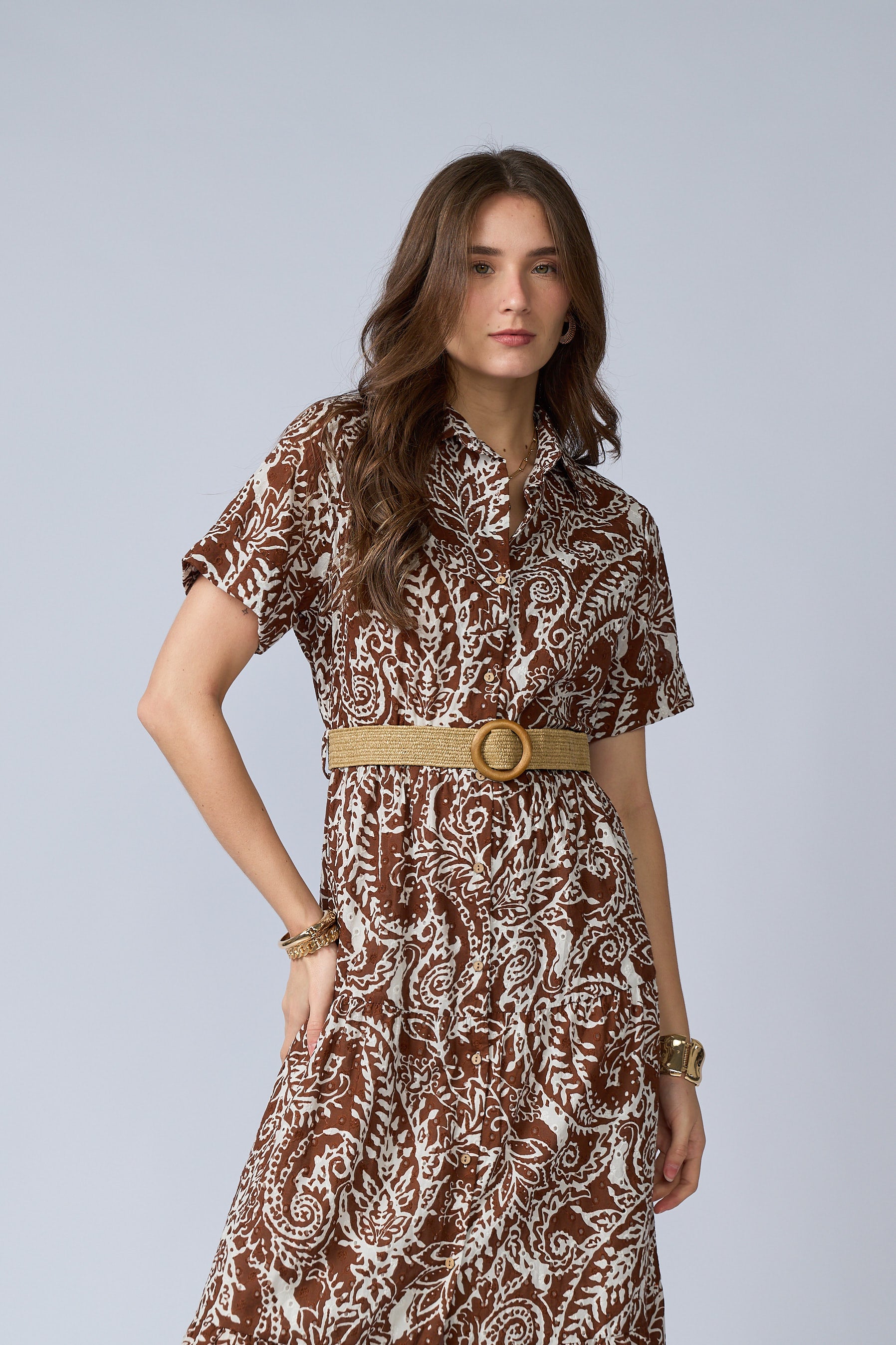 Vestido Broderie Estampado