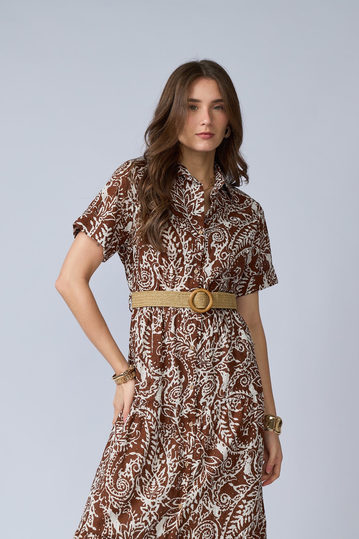 Vestido Broderie Estampado