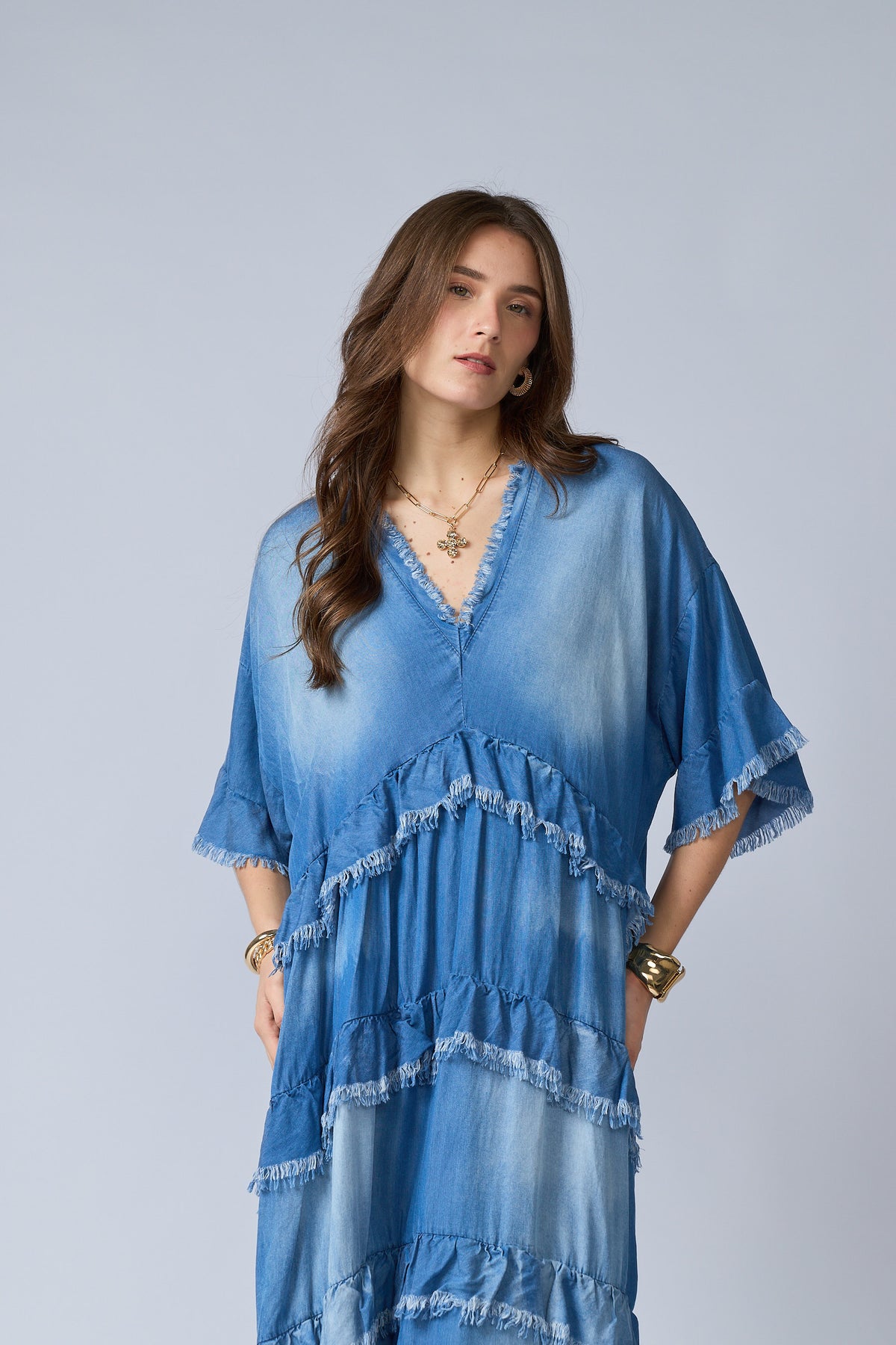 Vestido Denim Desflecado