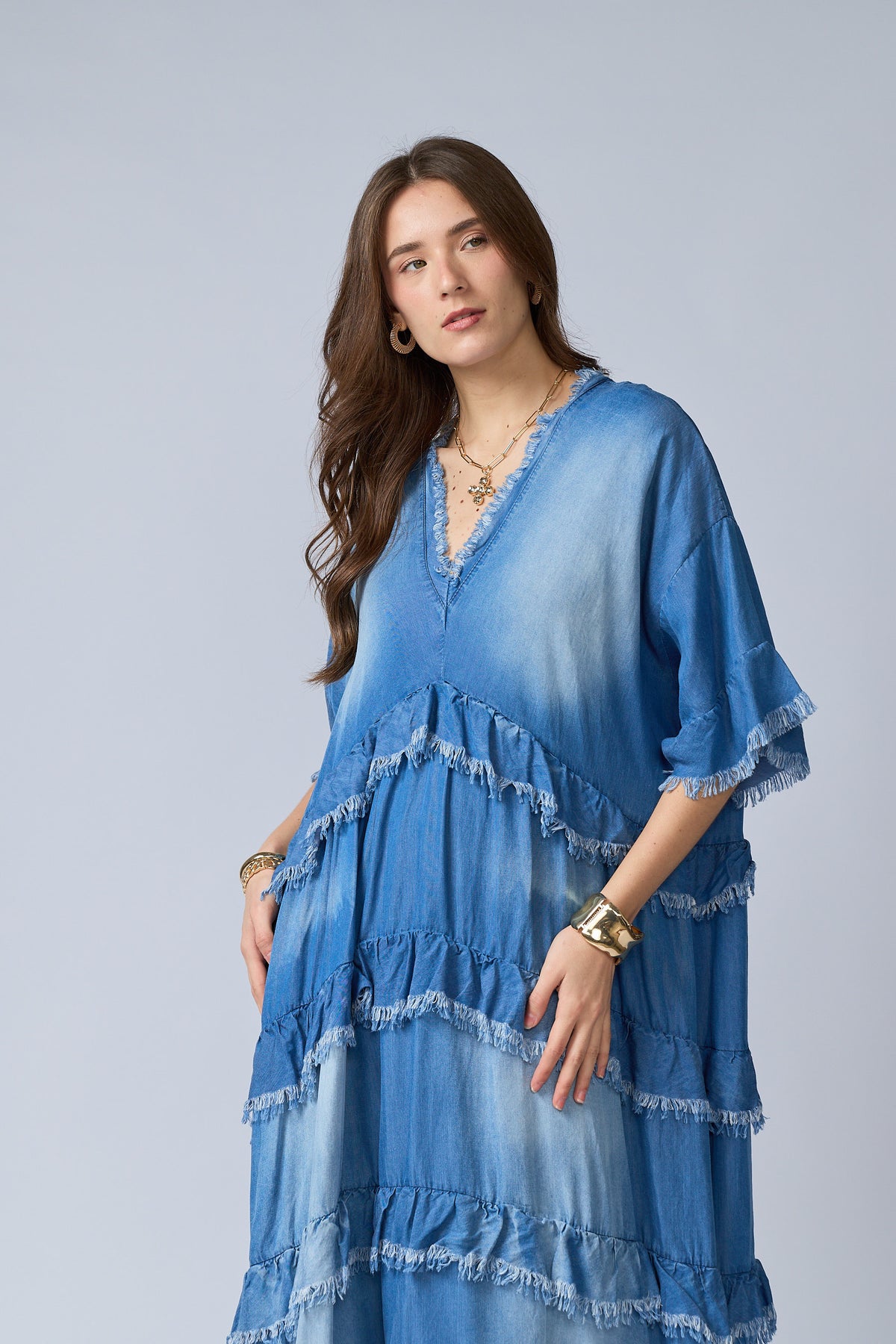 Vestido Denim Desflecado