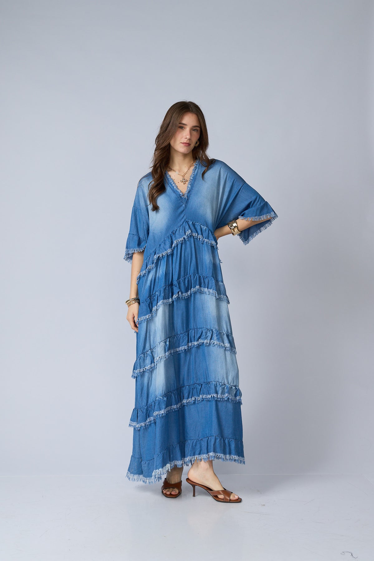 Vestido Denim Desflecado