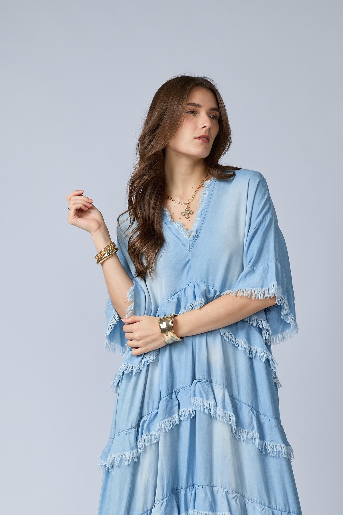 Vestido Denim Desflecado