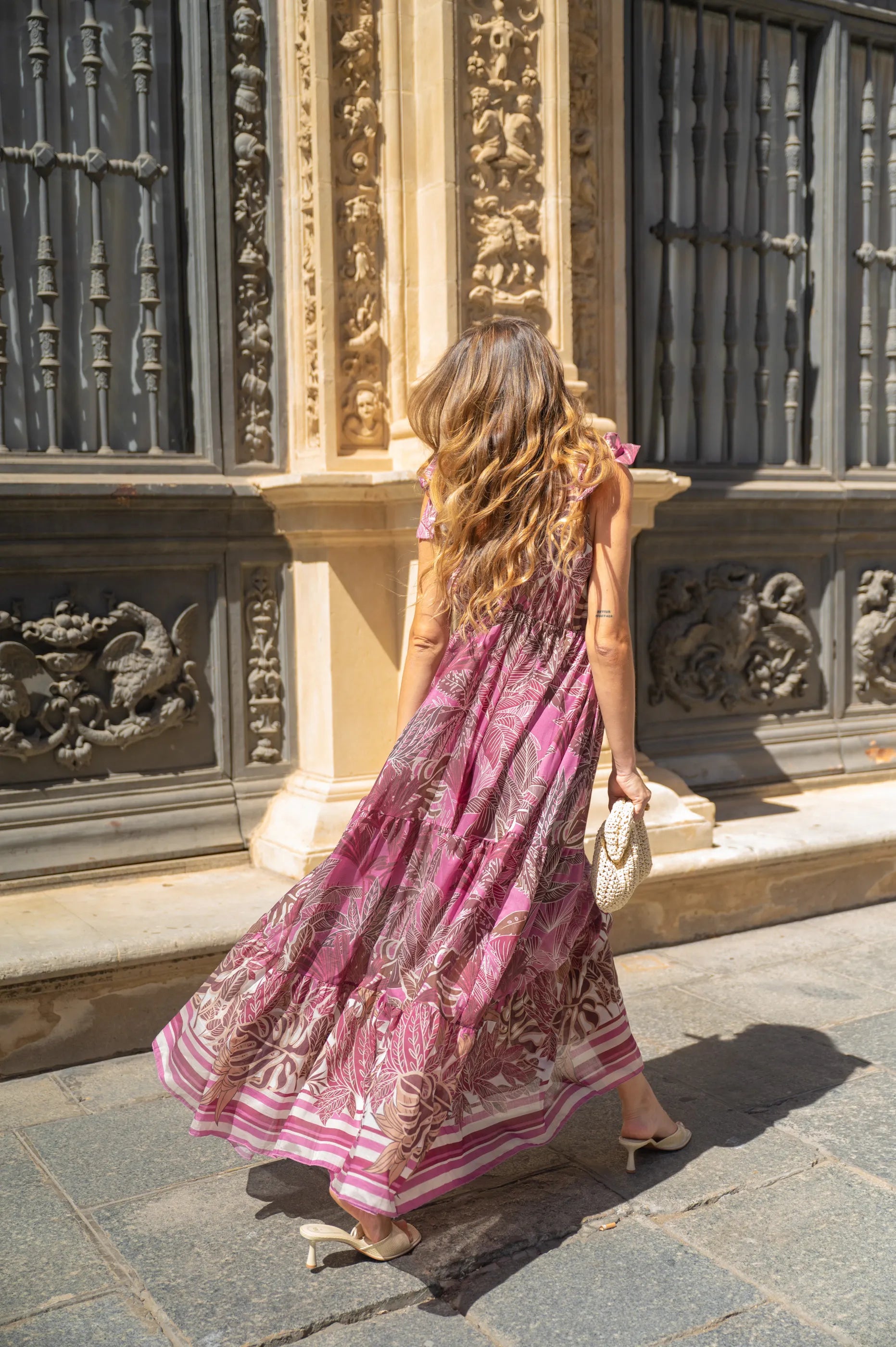 Vestido Estamapado Amarre Hombros