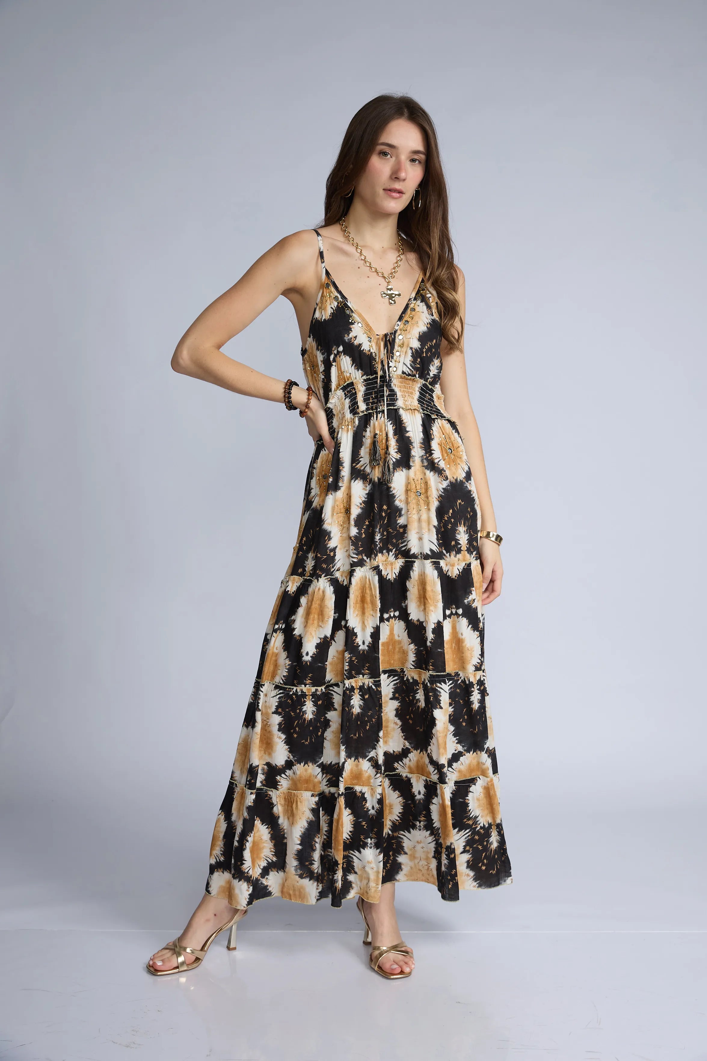 Vestido Estampado Lentejuelas