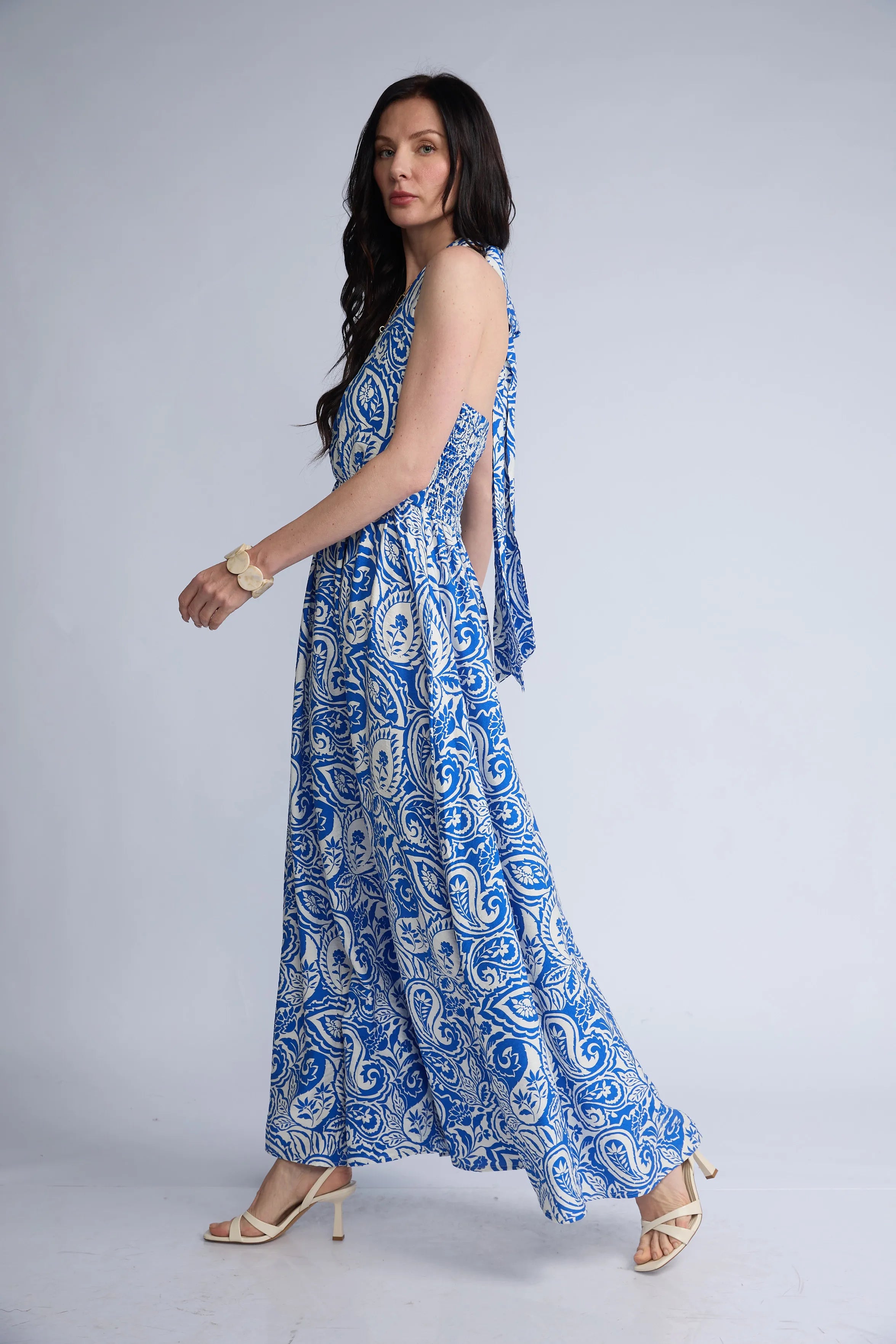 Vestido Estampado Halter