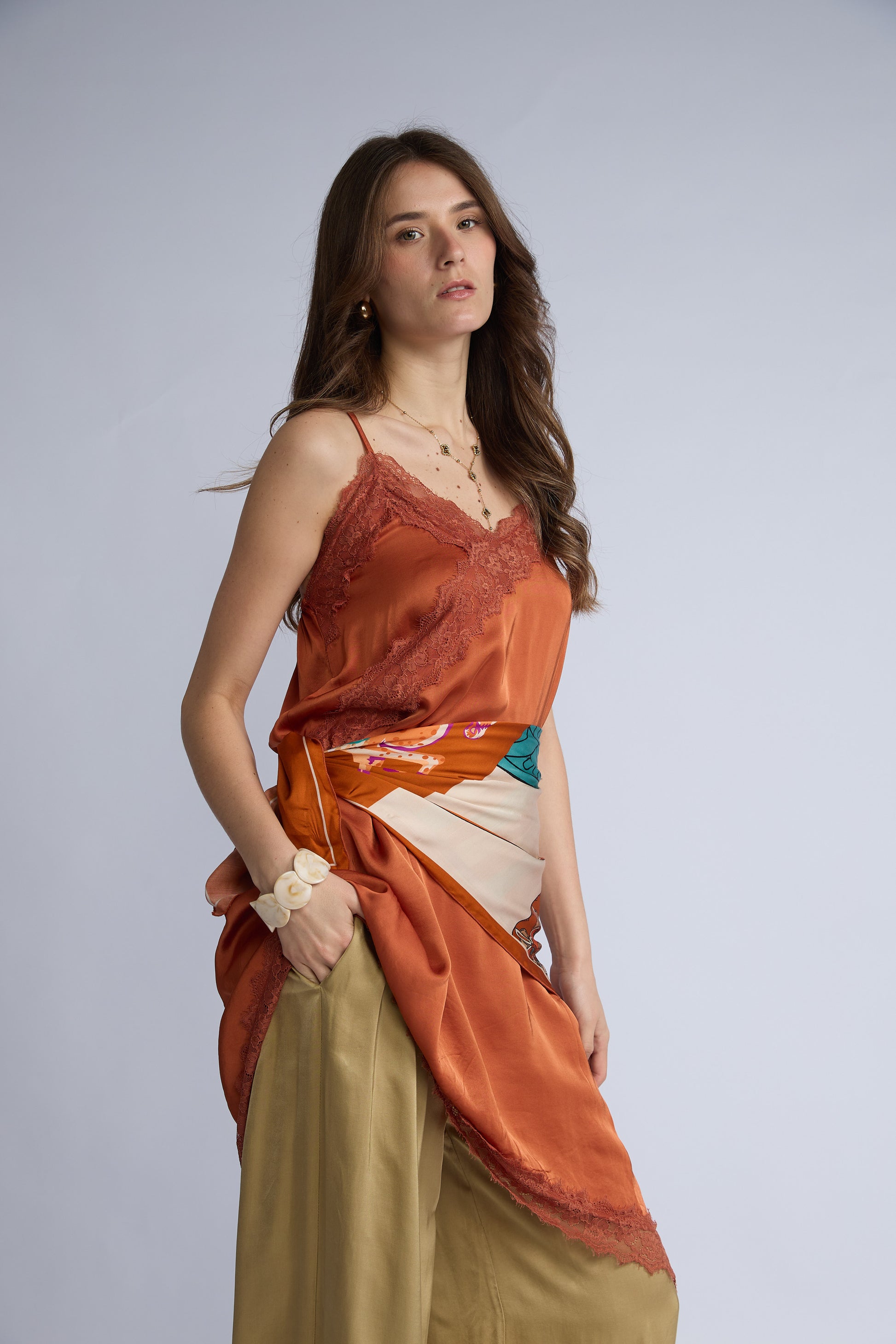 Vestido Lencero Basta Diagonal