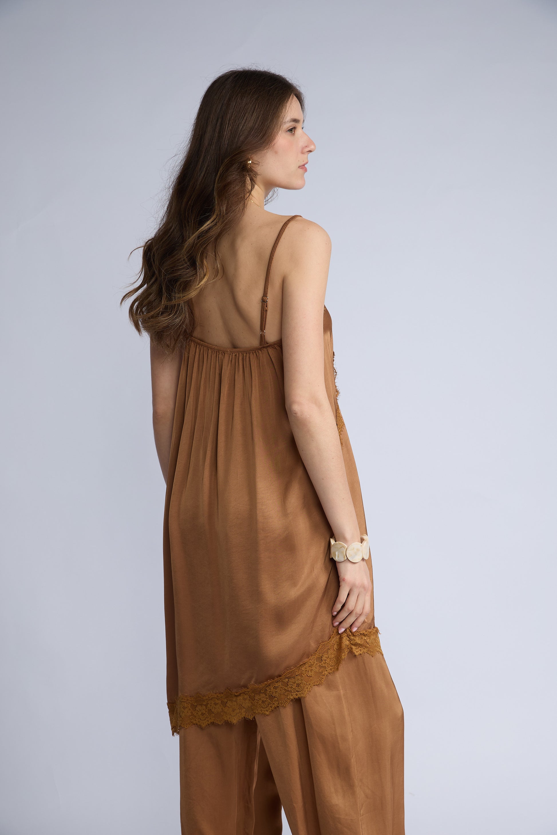 Vestido Lencero Basta Diagonal