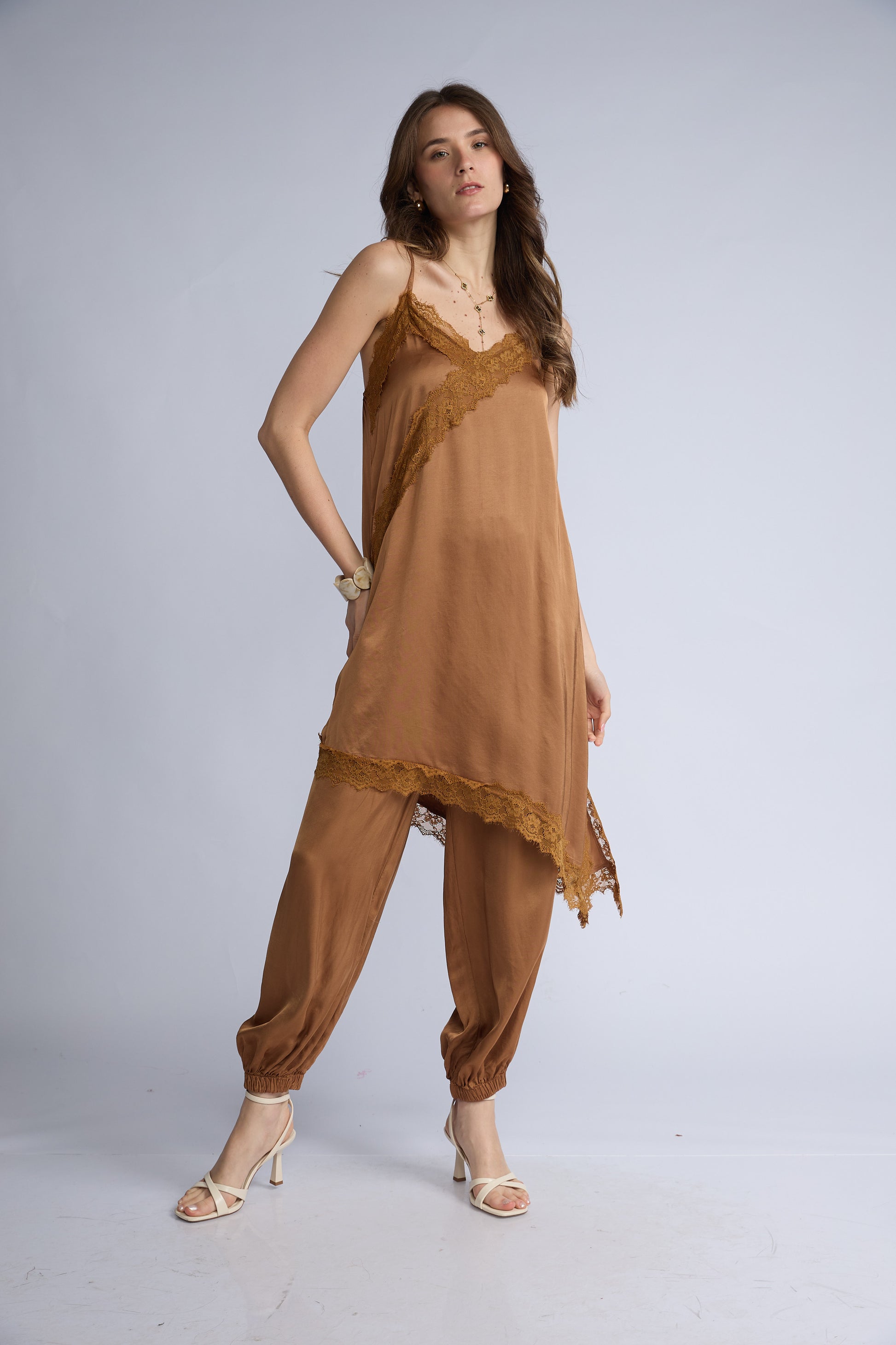 Vestido Lencero Basta Diagonal