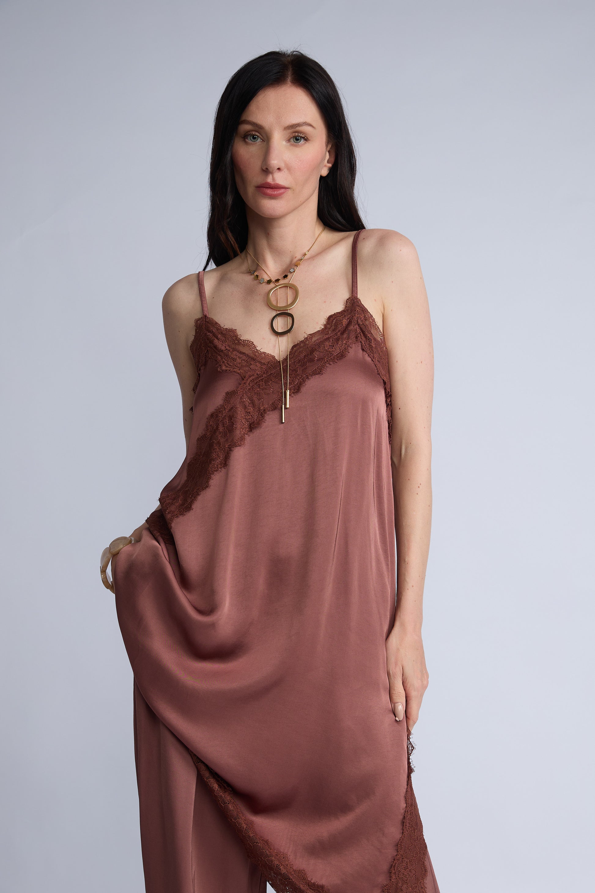 Vestido Lencero Basta Diagonal