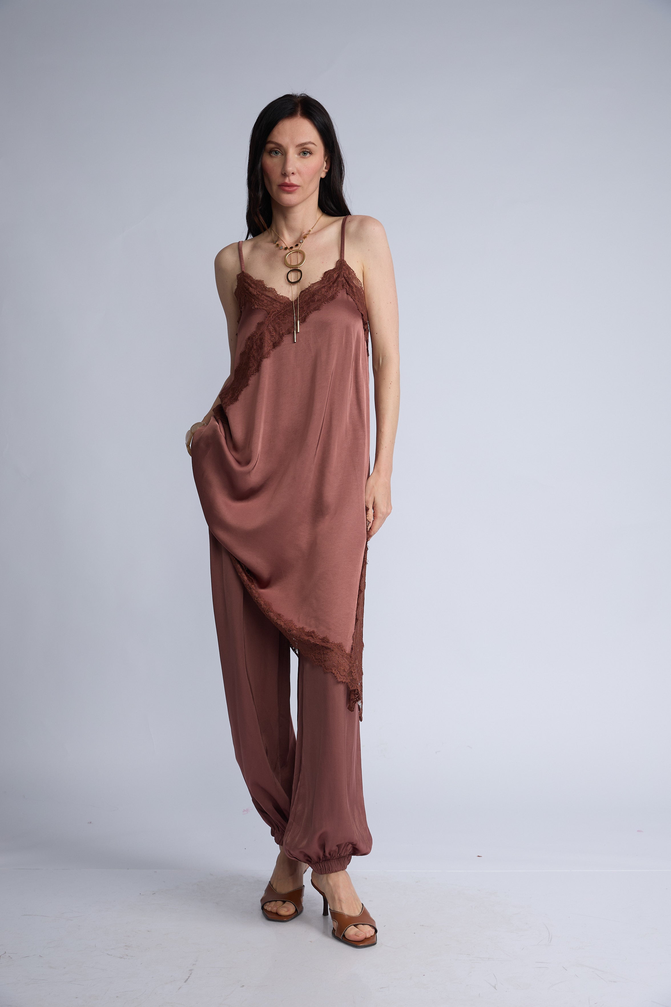 Vestido Lencero Basta Diagonal