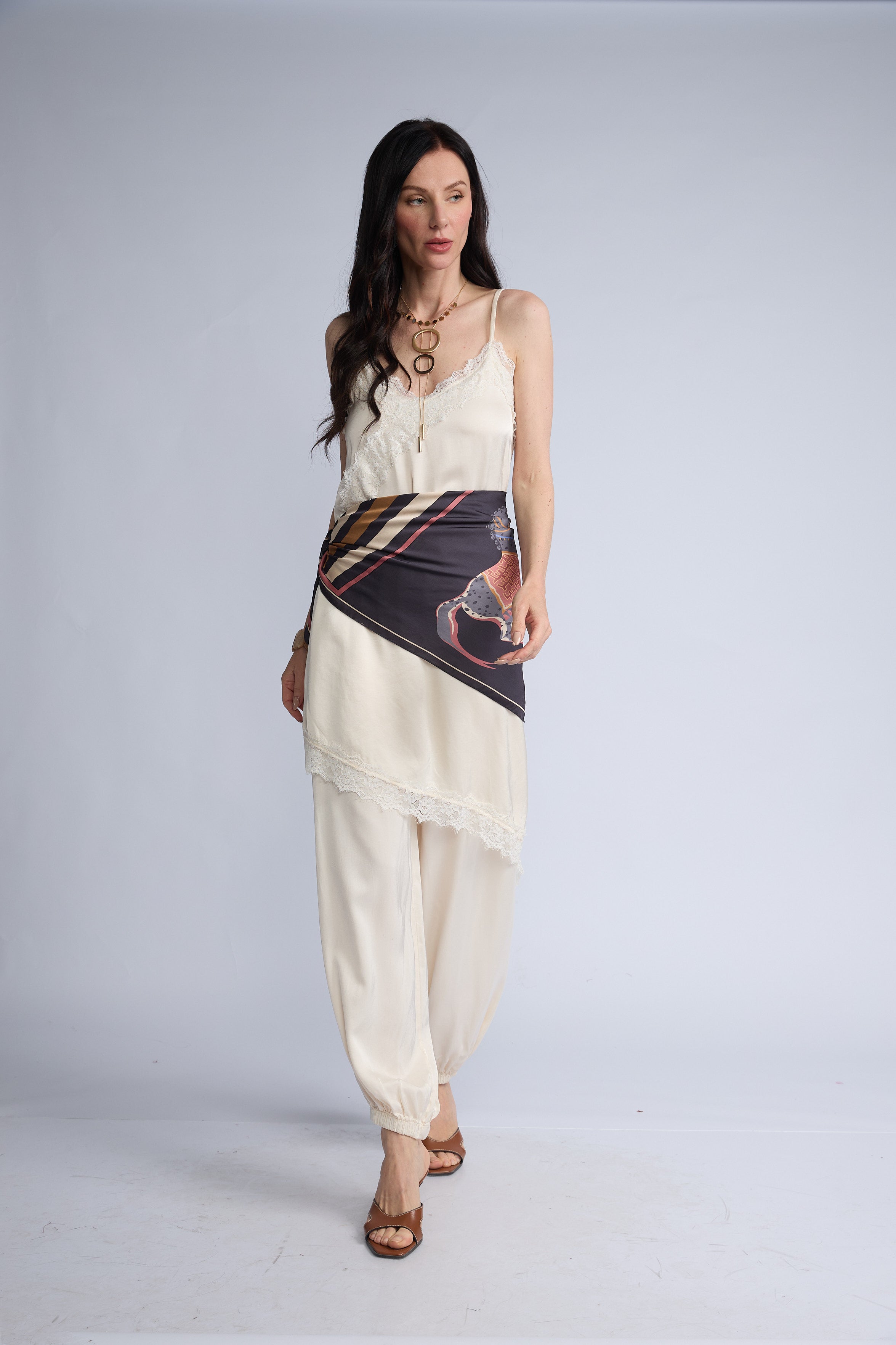 Vestido Lencero Basta Diagonal