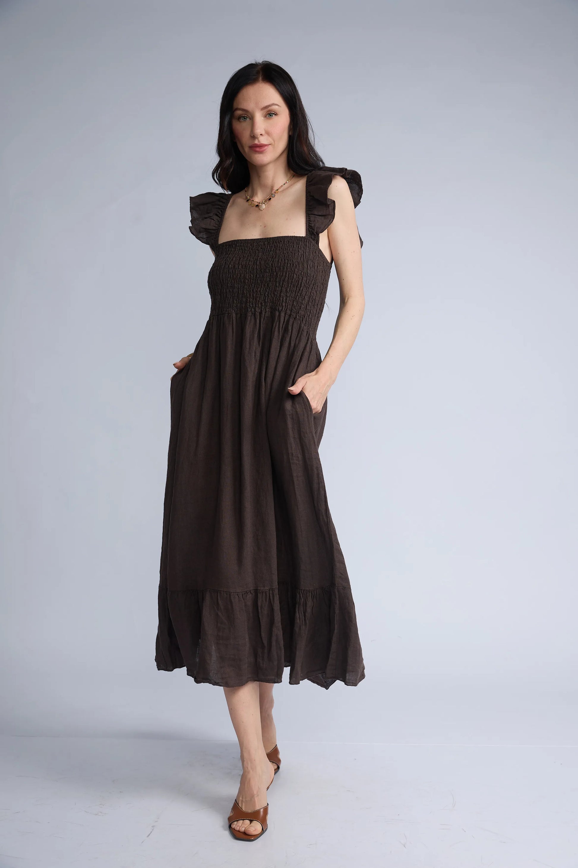 Vestido Lino Panal Vuelos