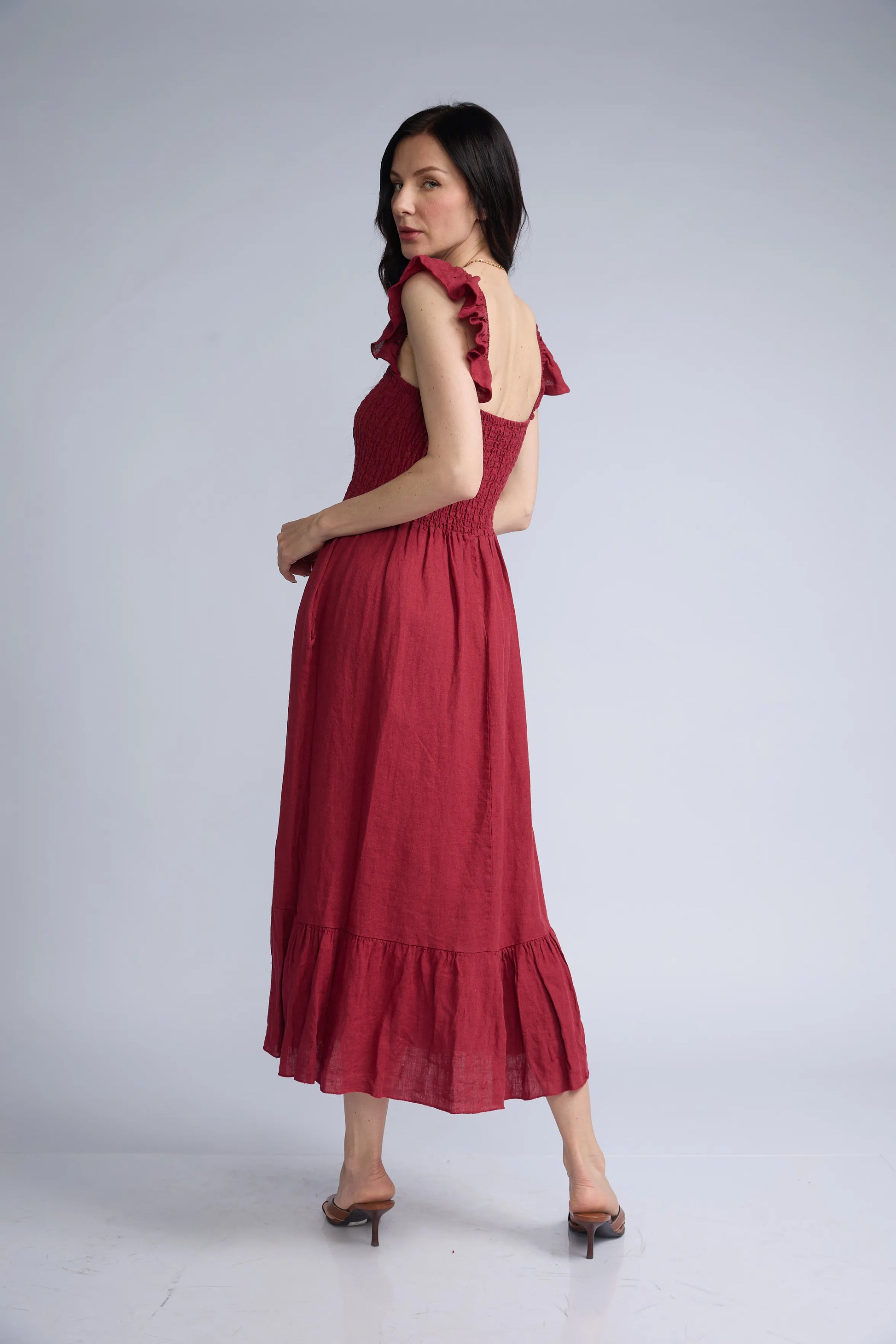 Vestido Lino Panal Vuelos