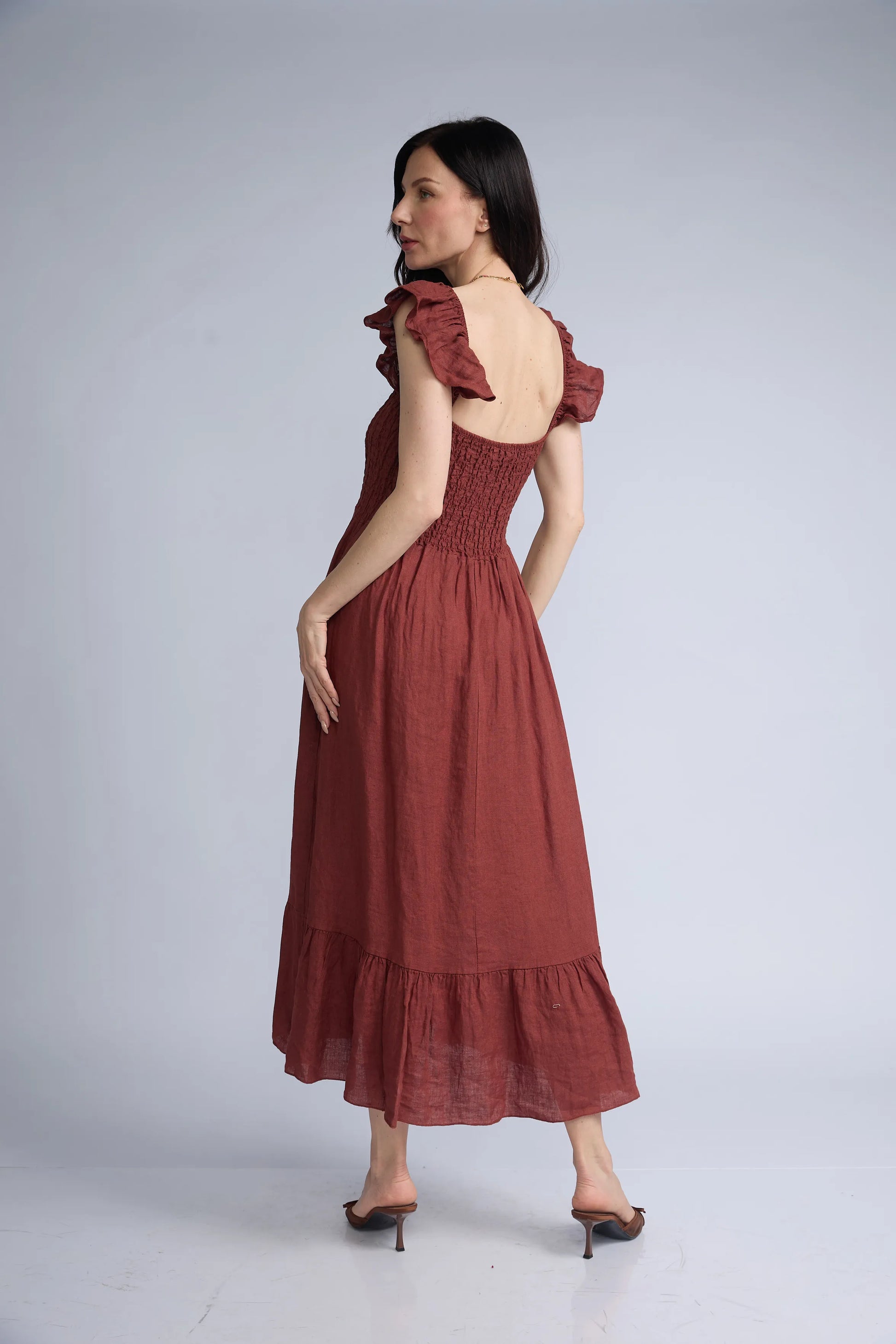 Vestido Lino Panal Vuelos