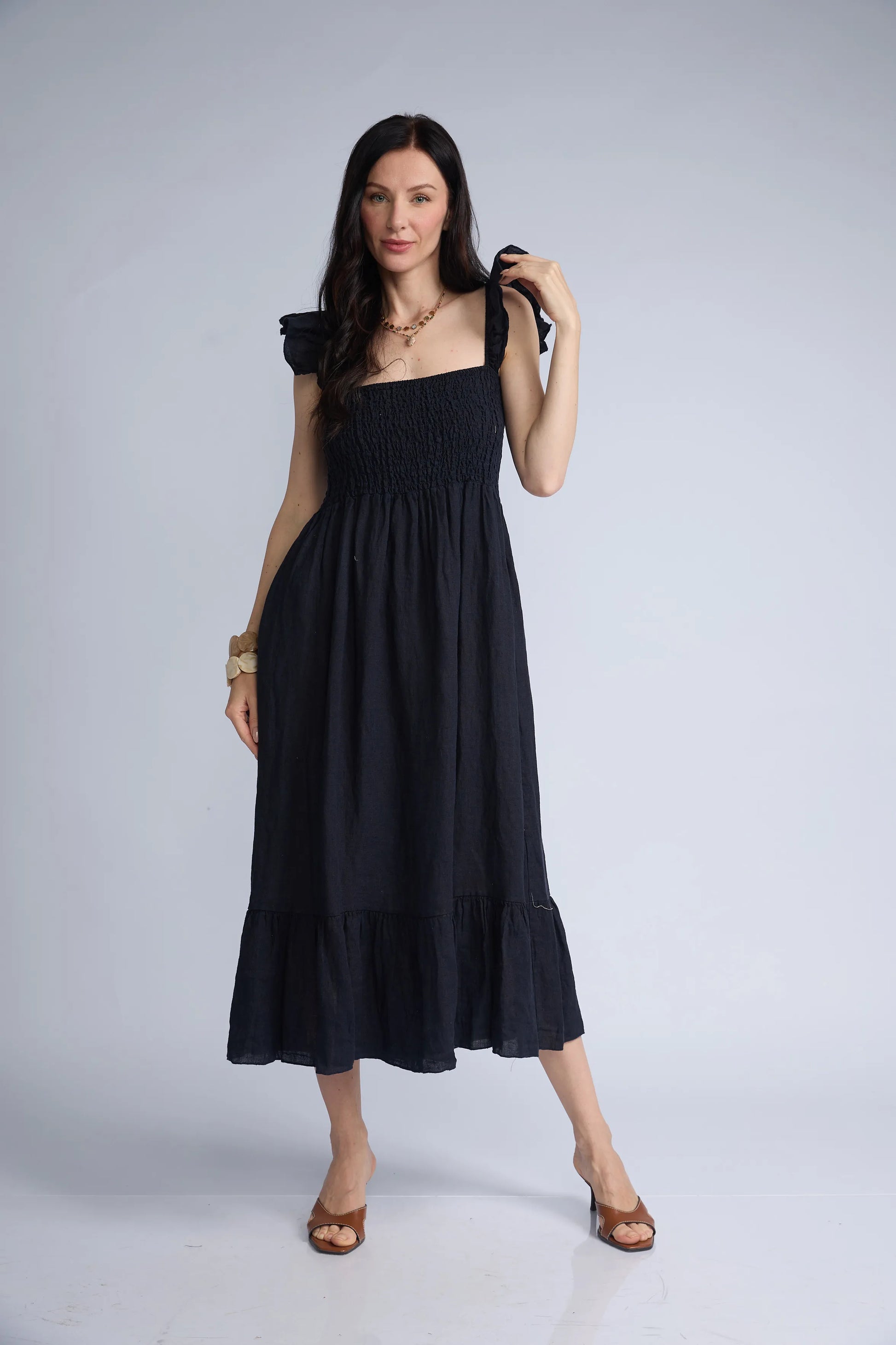 Vestido Lino Panal Vuelos