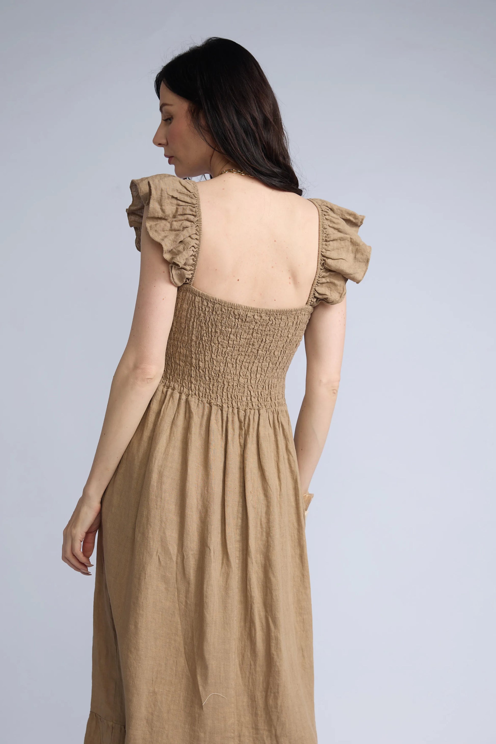 Vestido Lino Panal Vuelos